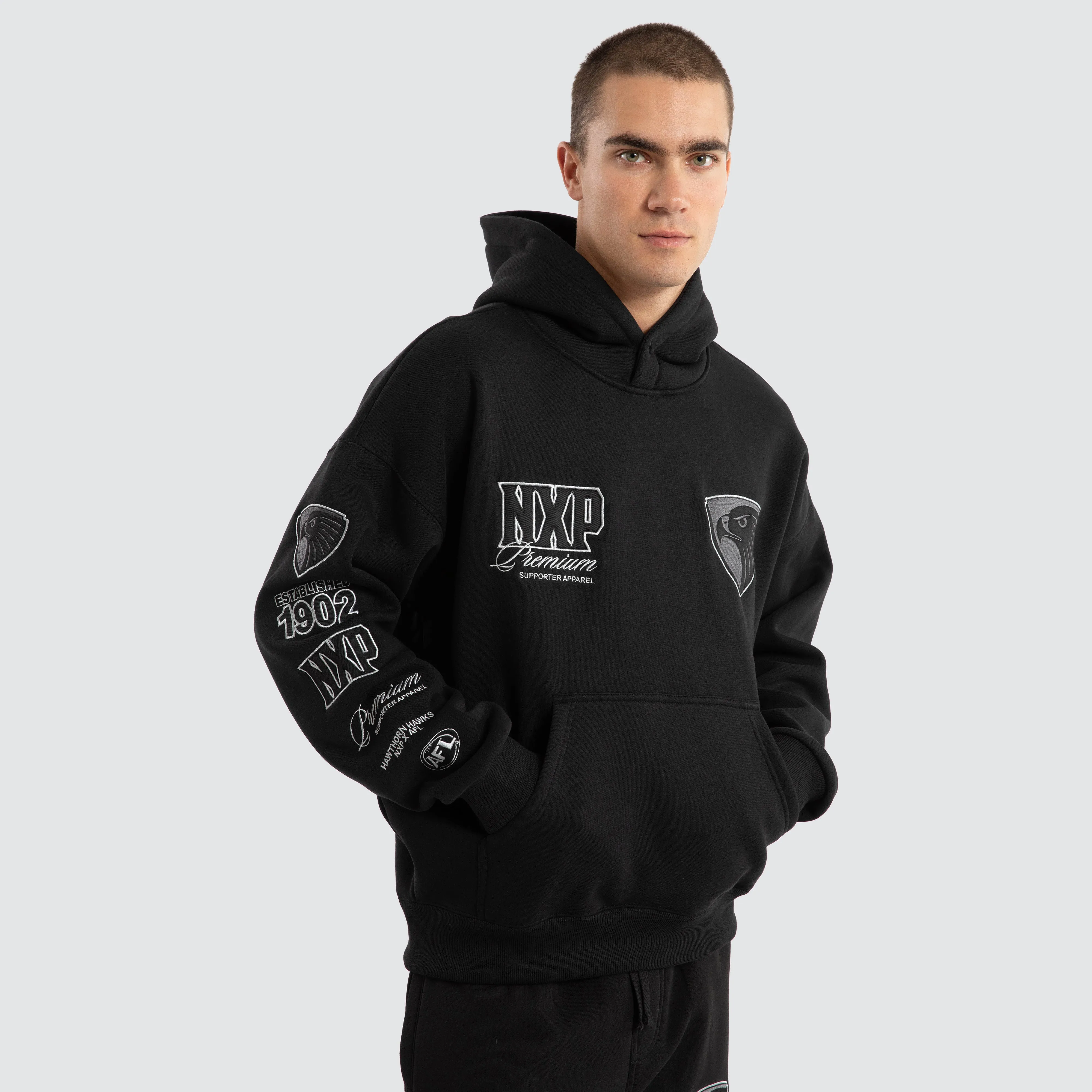 Hawthorn Hawks AFL Mono Hoodie Jet Black sold by Nena and Pasadena product image thumbnail 5