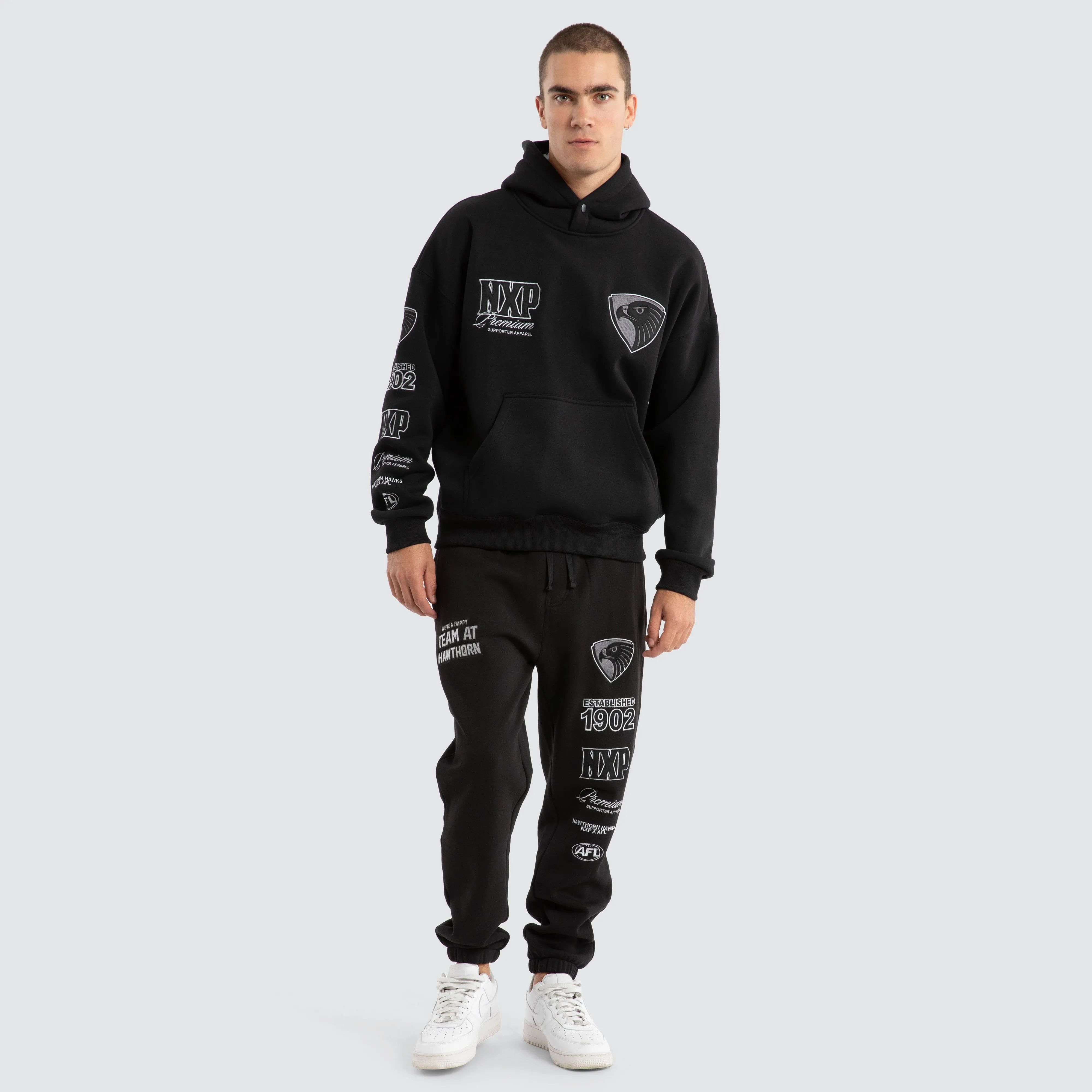 Hawthorn Hawks AFL Mono Hoodie Jet Black sold by Nena and Pasadena product image thumbnail 4