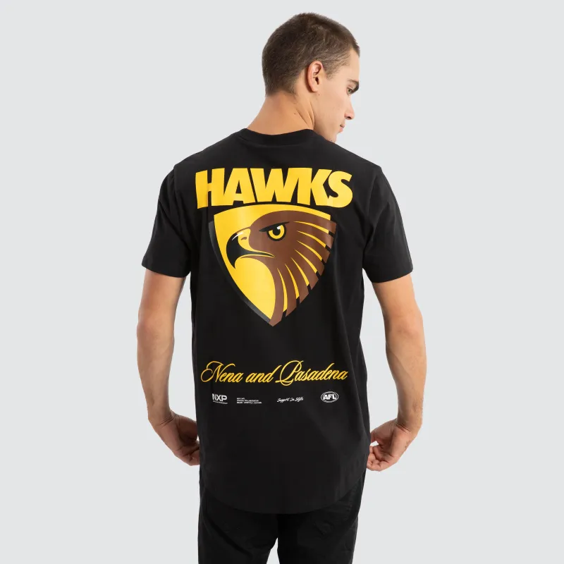 Hawthorn Hawks AFL Prime Tee Jet Black sold by Nena and Pasadena