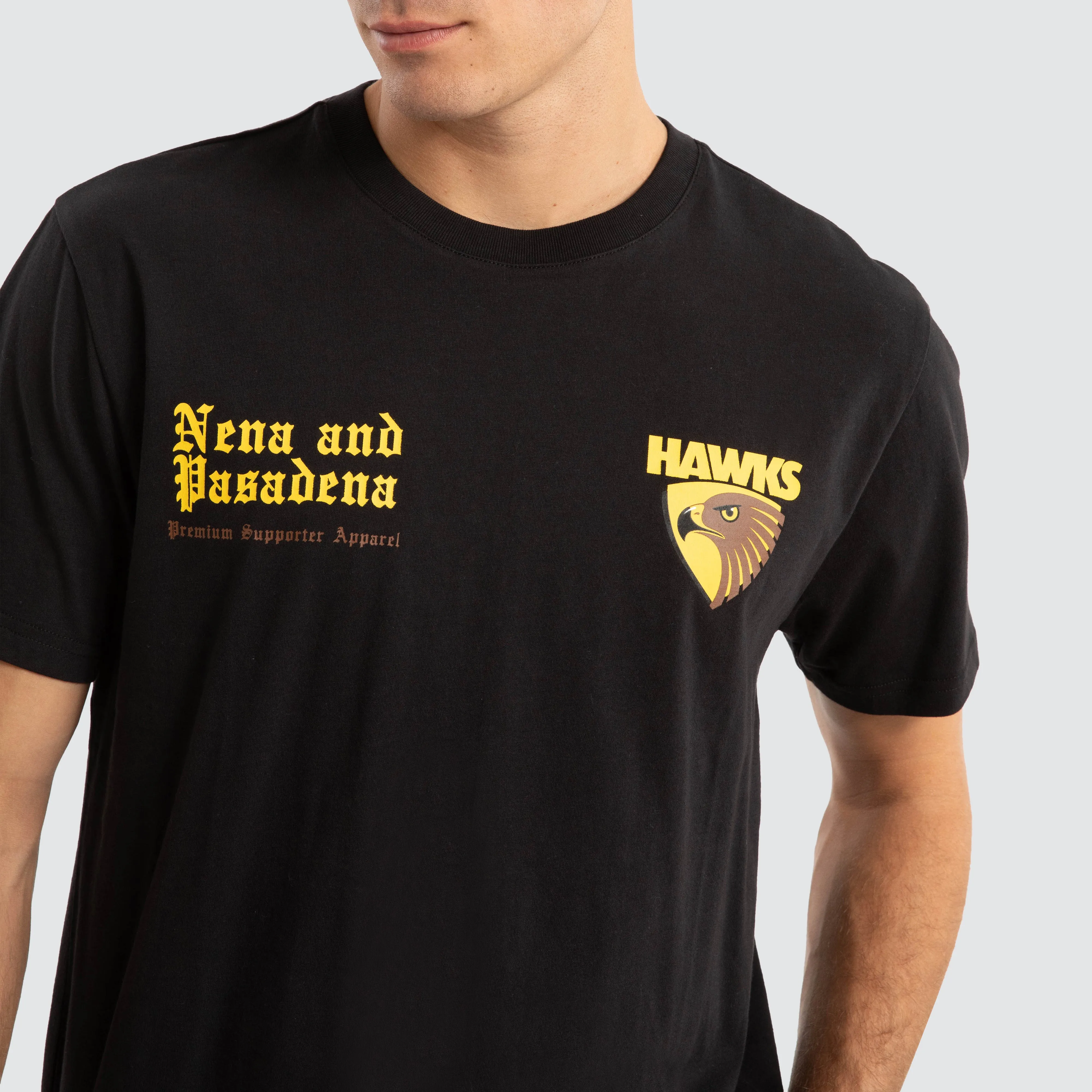 Hawthorn Hawks AFL Vert Tee Jet Black sold by Nena and Pasadena product image thumbnail 4