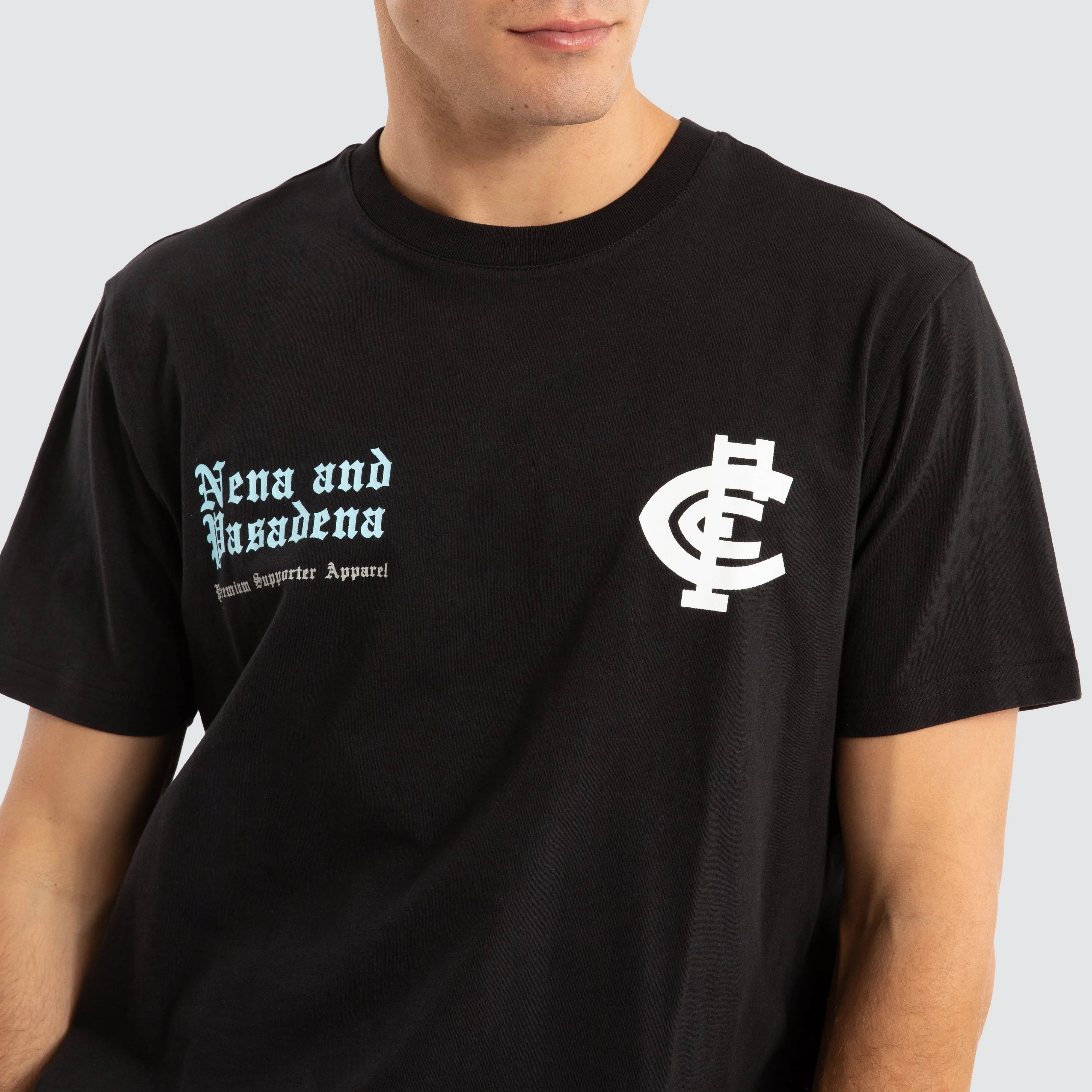 Carlton Blues AFL Vert Tee Jet Black sold by Nena and Pasadena product image thumbnail 4