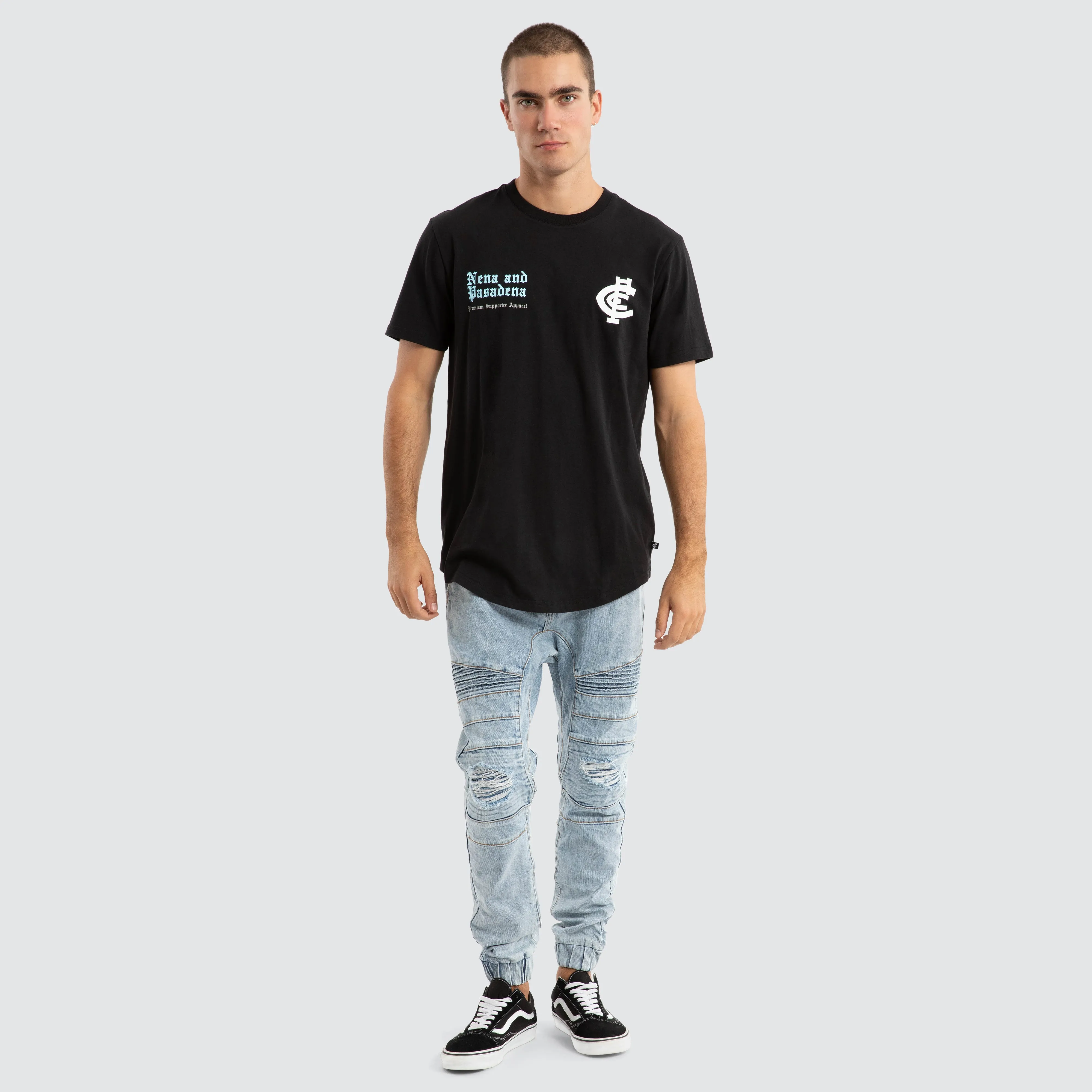 Carlton Blues AFL Vert Tee Jet Black sold by Nena and Pasadena product image thumbnail 3