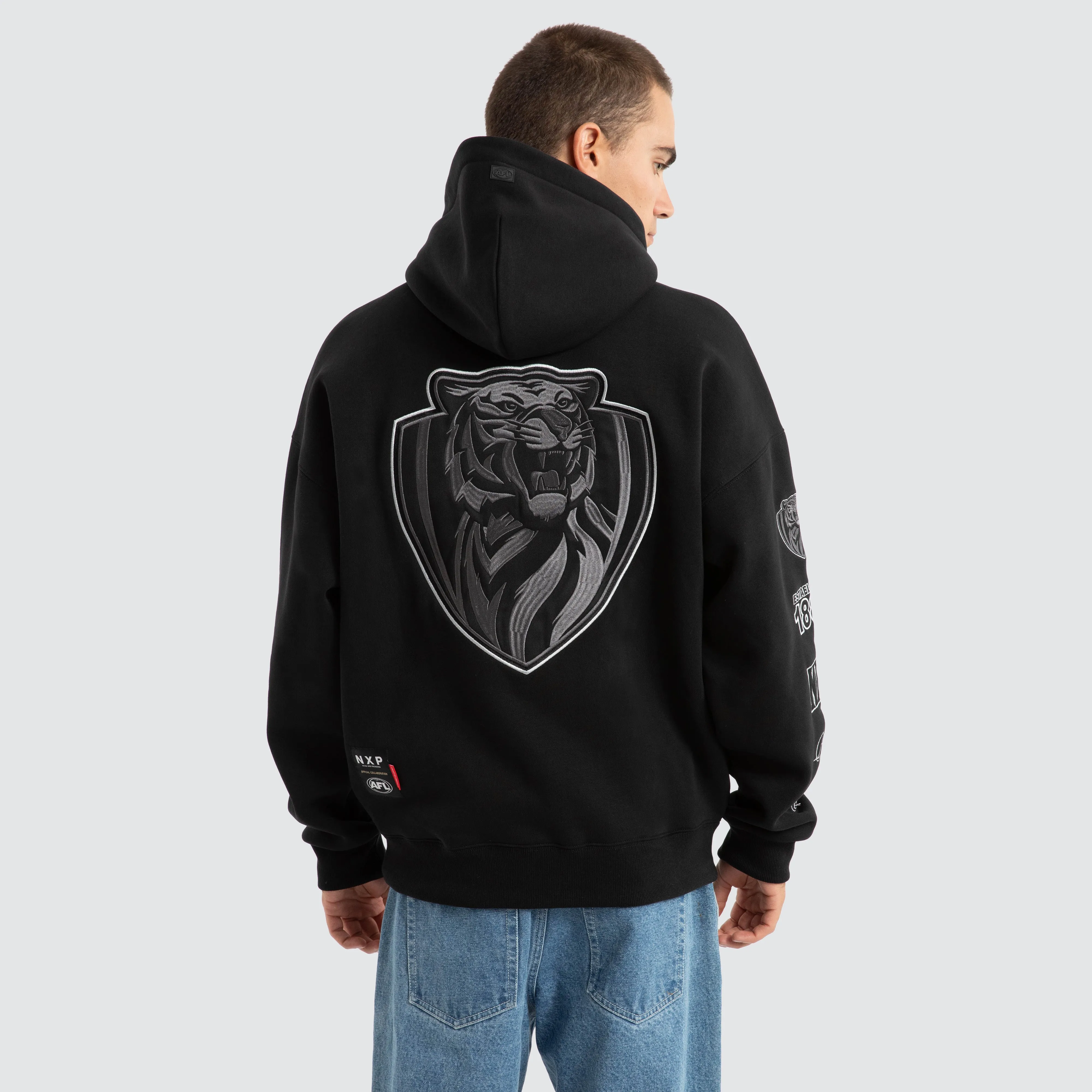 Richmond Tigers AFL Mono Hoodie Jet Black sold by Nena and Pasadena