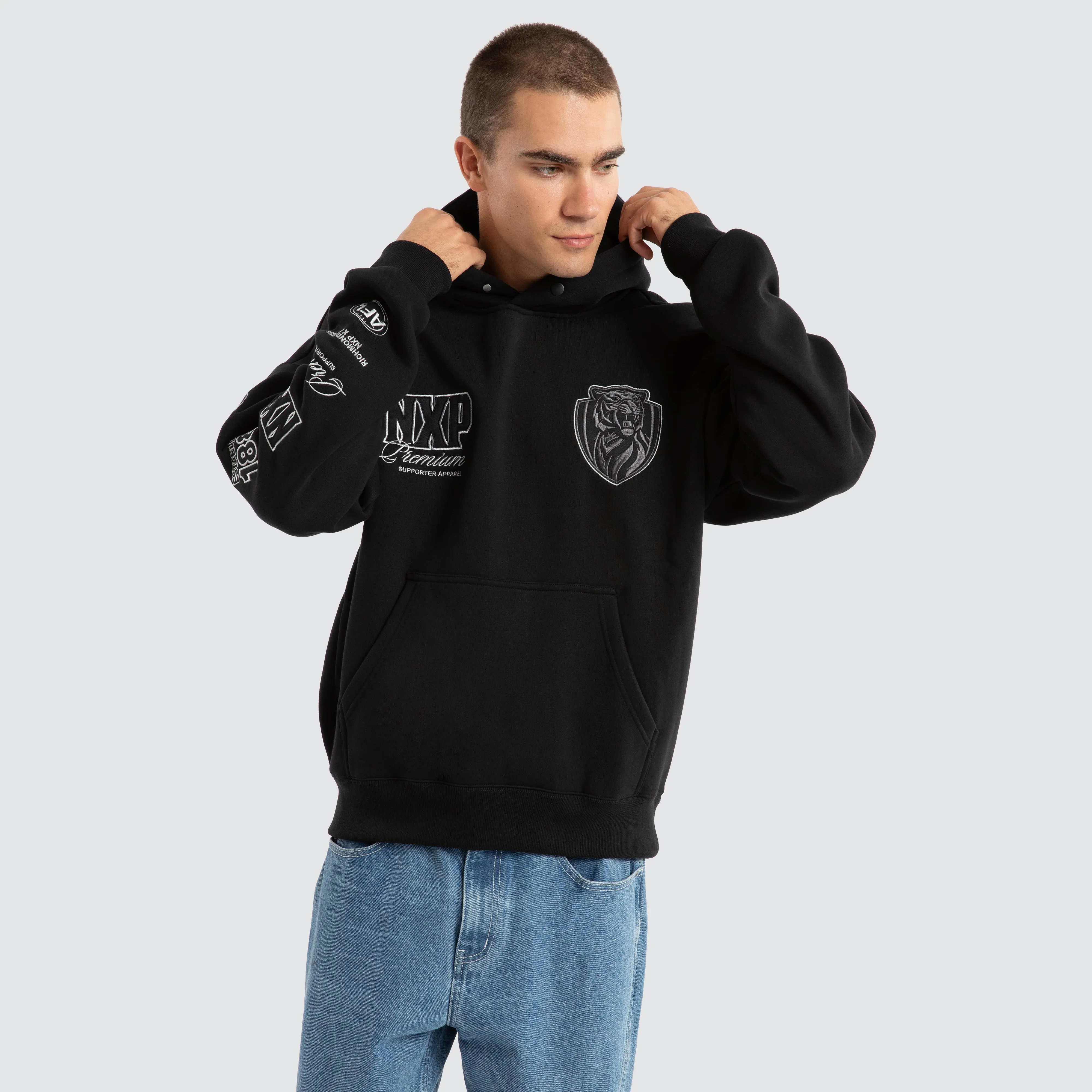 Richmond Tigers AFL Mono Hoodie Jet Black sold by Nena and Pasadena product image thumbnail 5