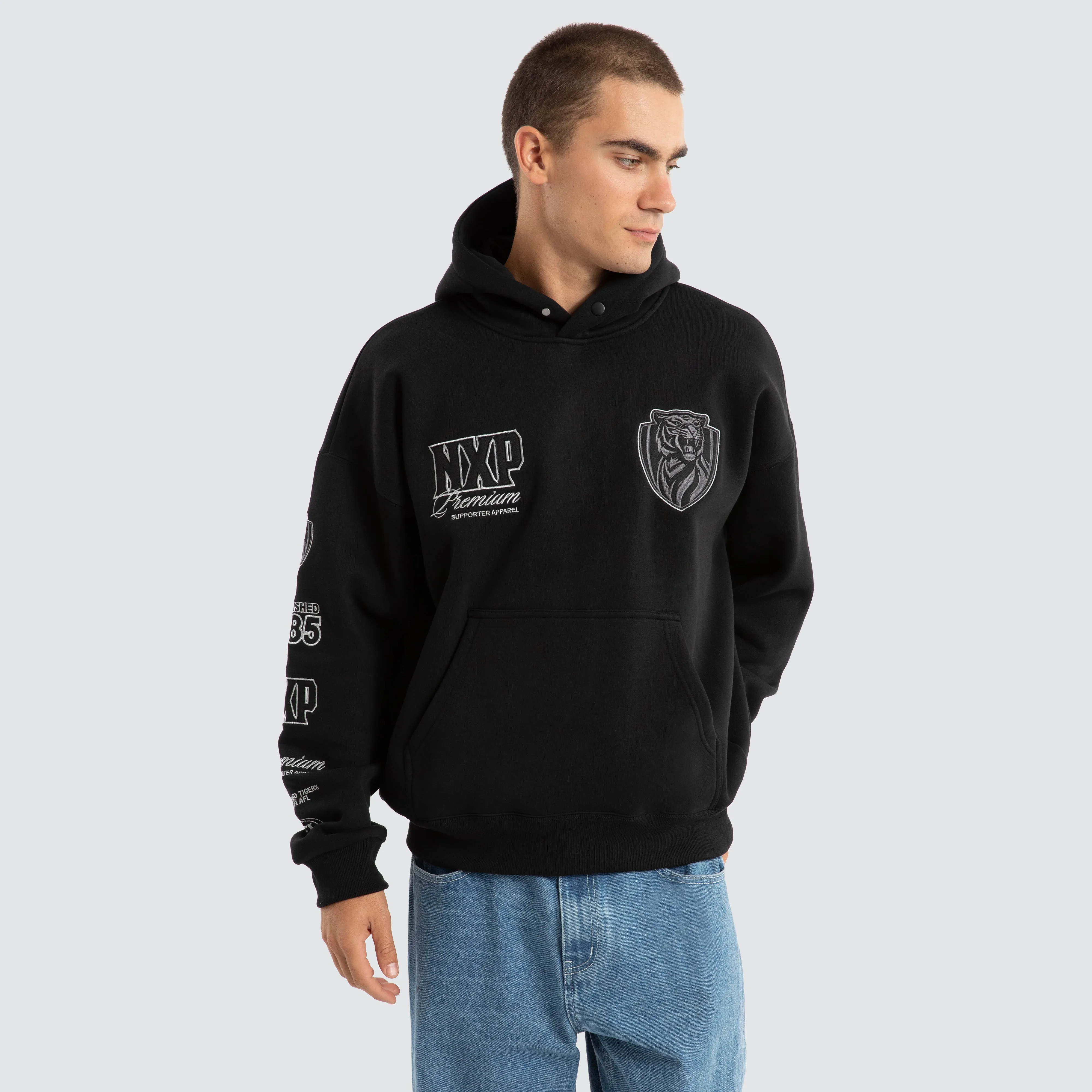Richmond Tigers AFL Mono Hoodie Jet Black sold by Nena and Pasadena product image thumbnail 2
