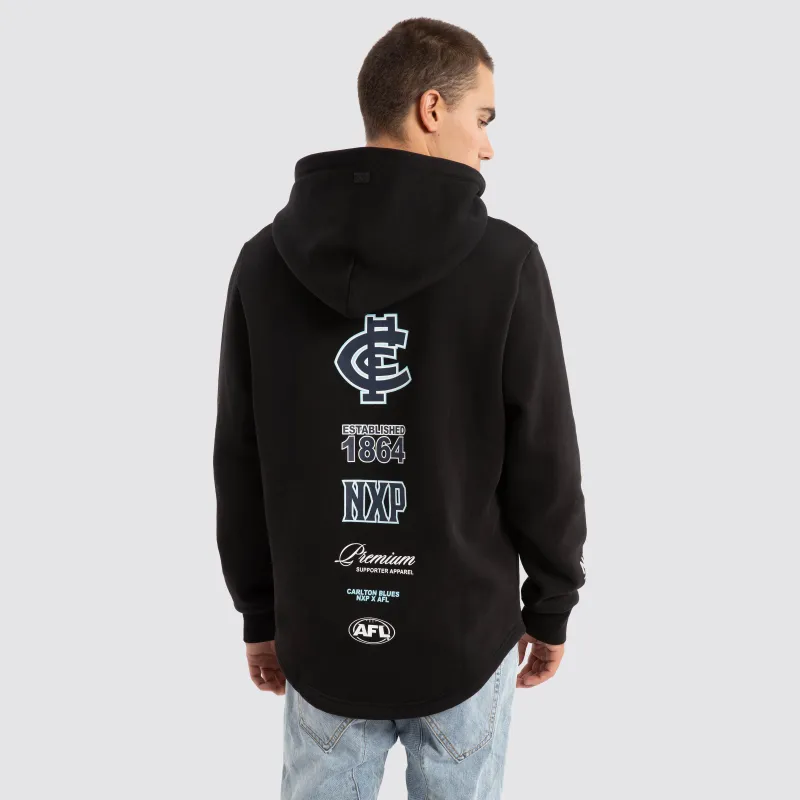 Carlton Blues AFL Spine Hoodie Jet Black sold by Nena and Pasadena