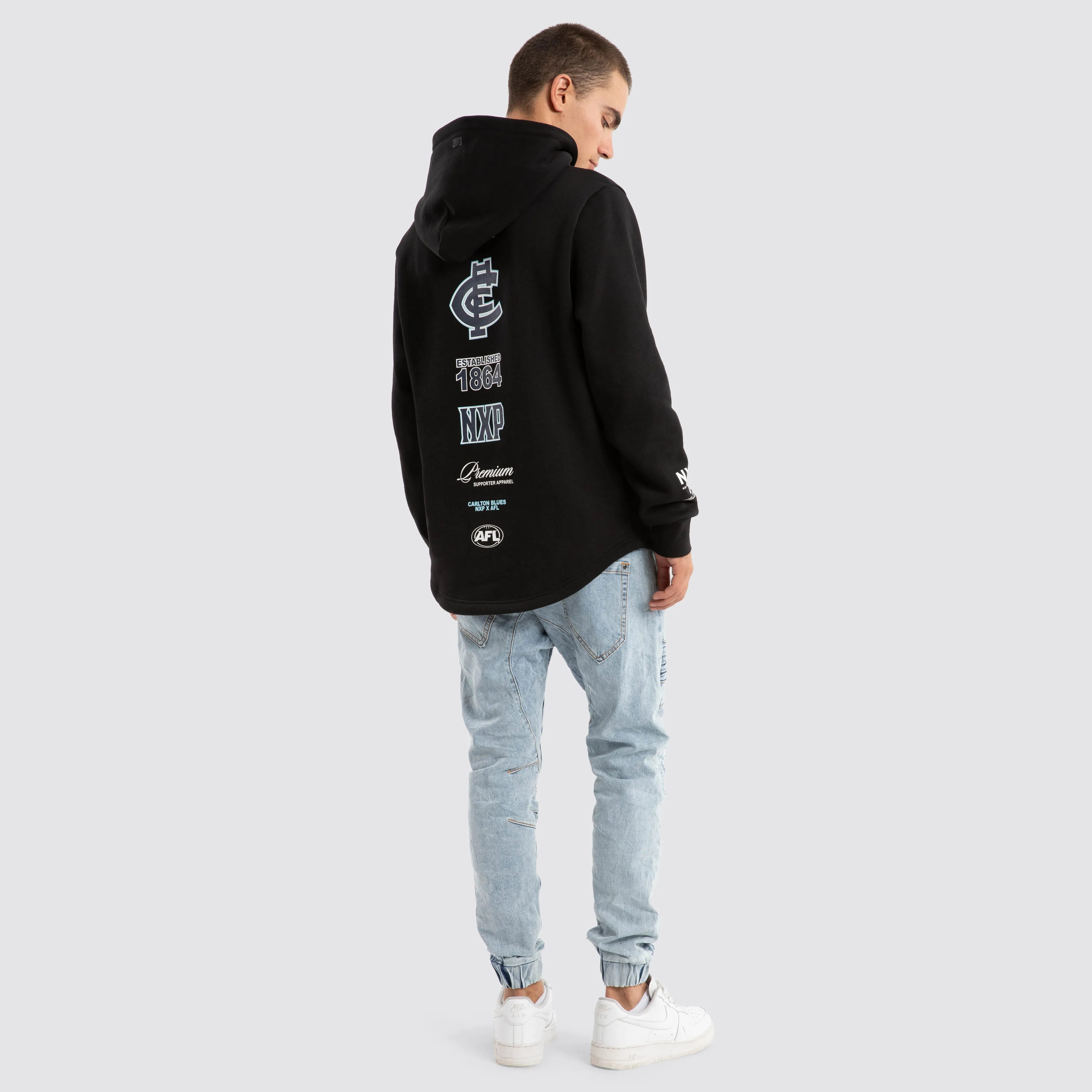 Carlton Blues AFL Spine Hoodie Jet Black sold by Nena and Pasadena product image thumbnail 5