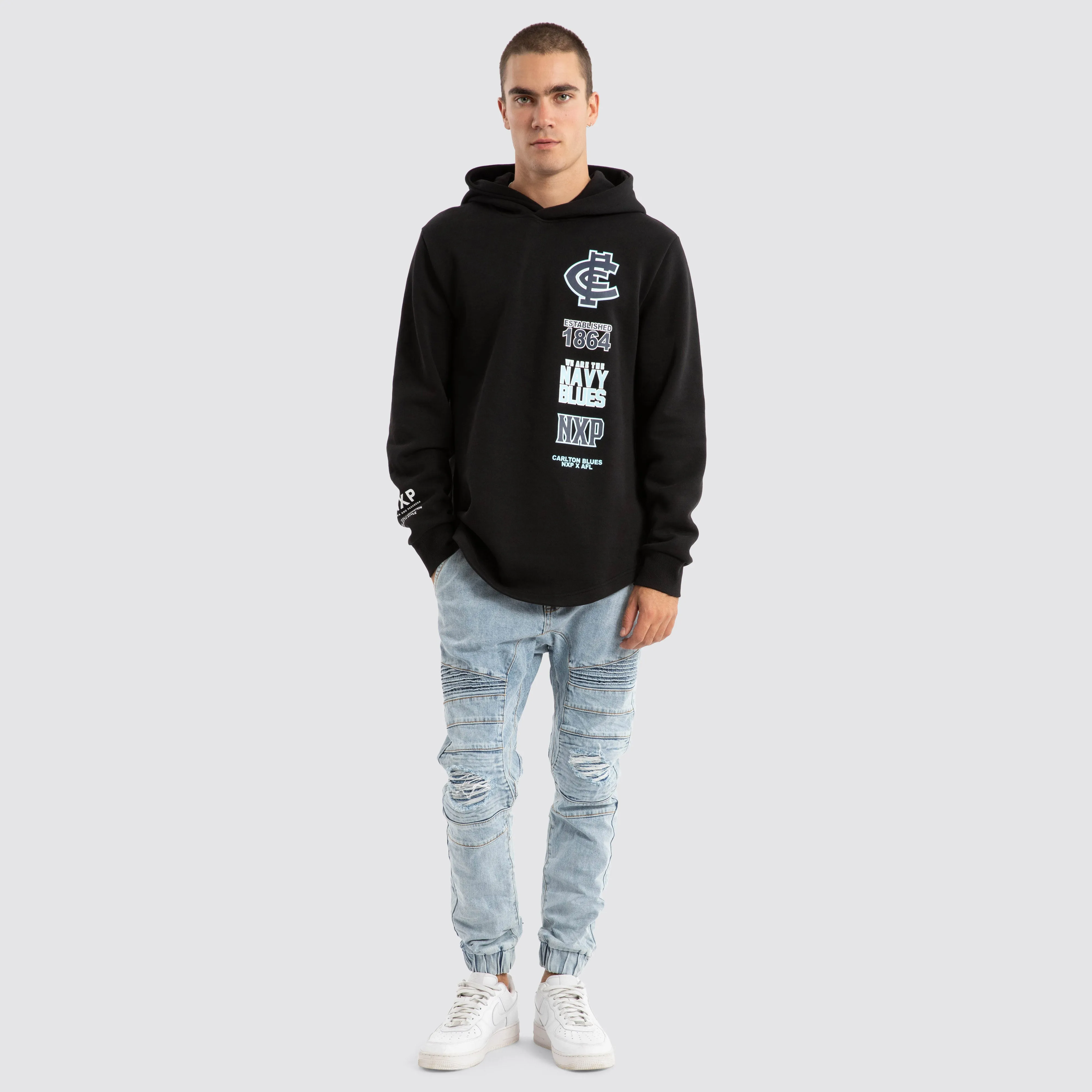 Carlton Blues AFL Spine Hoodie Jet Black sold by Nena and Pasadena product image thumbnail 2
