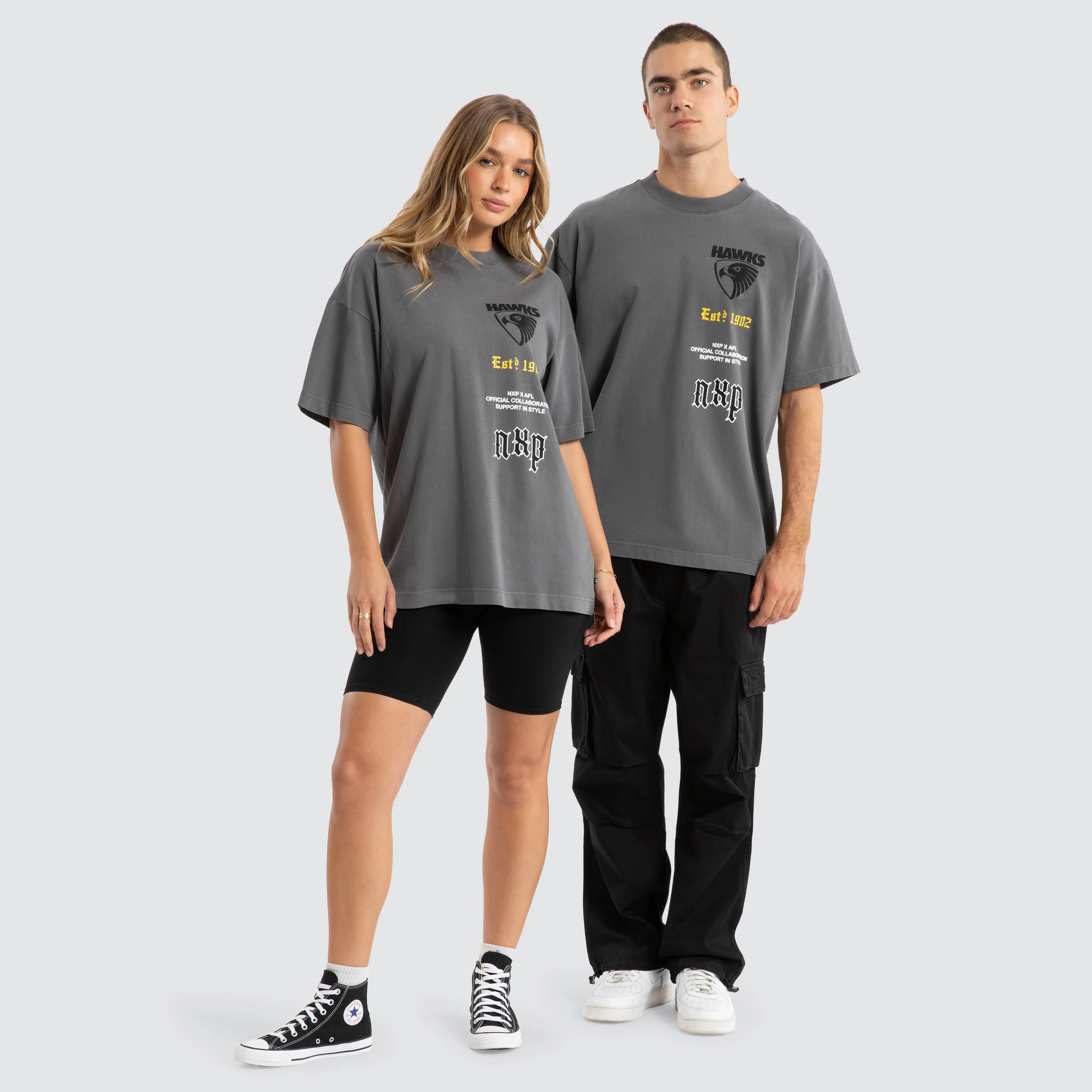 Hawthorn Hawks AFL Stack Tee Pigment Charcoal sold by Nena and Pasadena product image thumbnail 3