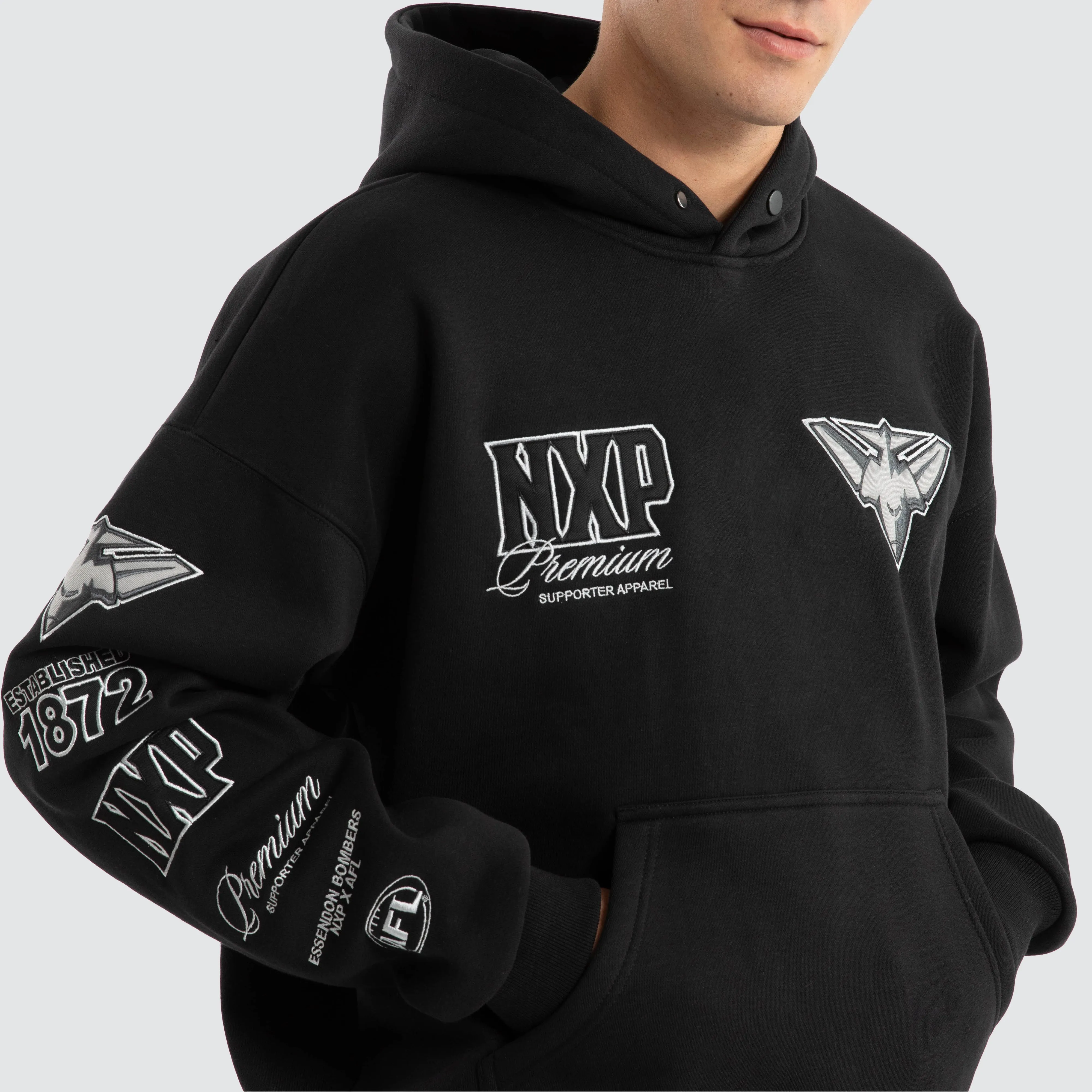 Essendon Bombers AFL Mono Hoodie Jet Black sold by Nena and Pasadena product image thumbnail 5