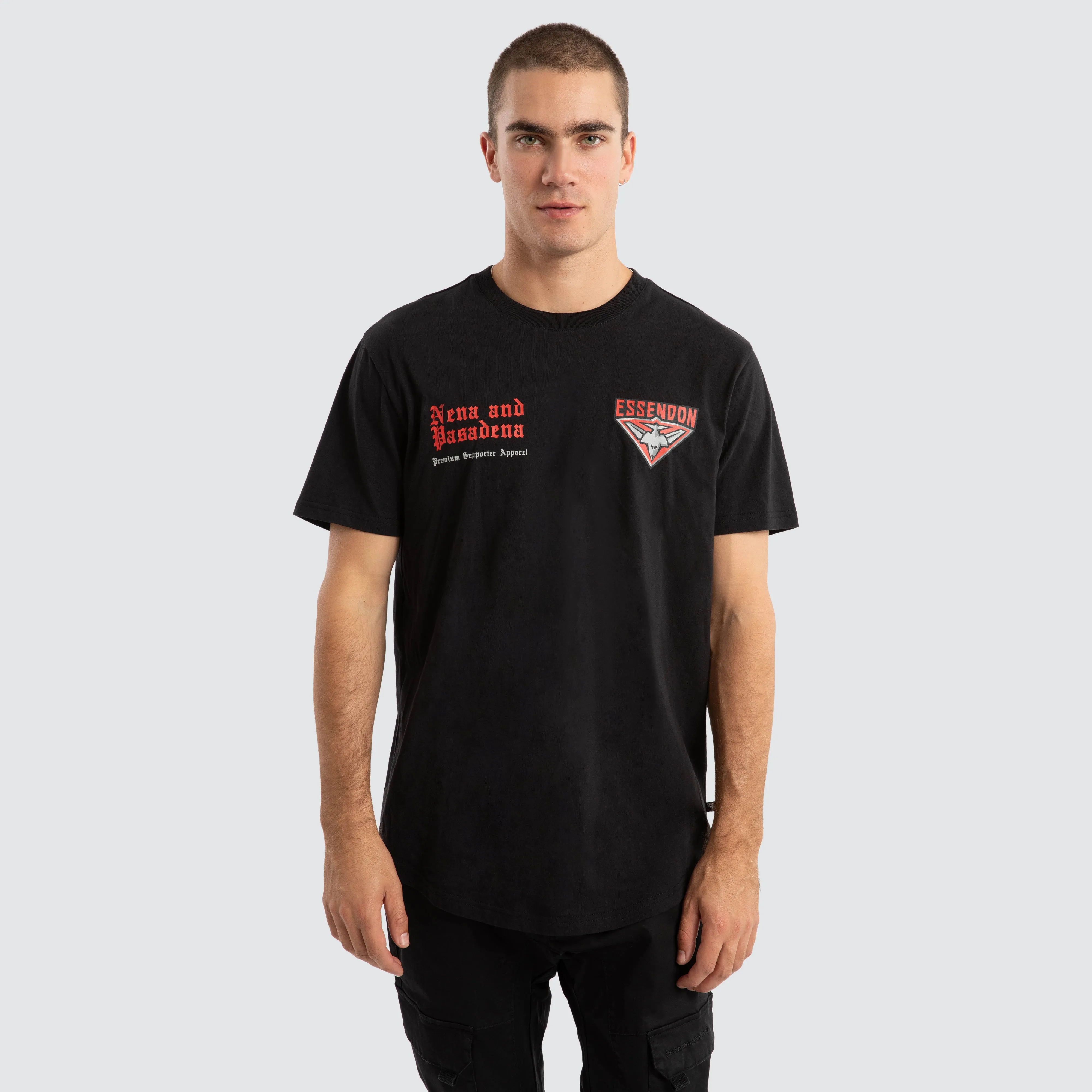 Essendon Bombers AFL Vert Tee Jet Black sold by Nena and Pasadena product image thumbnail 5