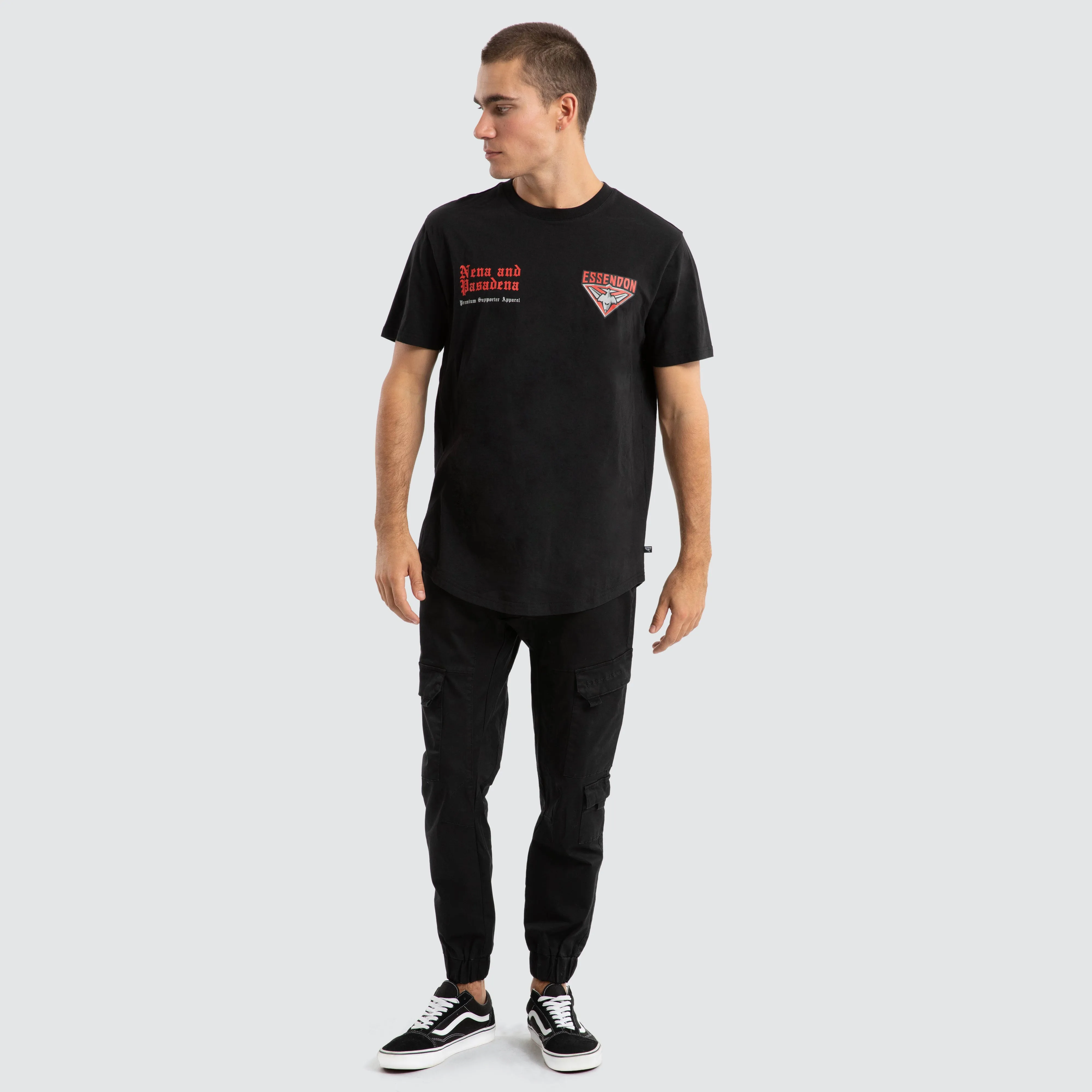 Essendon Bombers AFL Vert Tee Jet Black sold by Nena and Pasadena product image thumbnail 2
