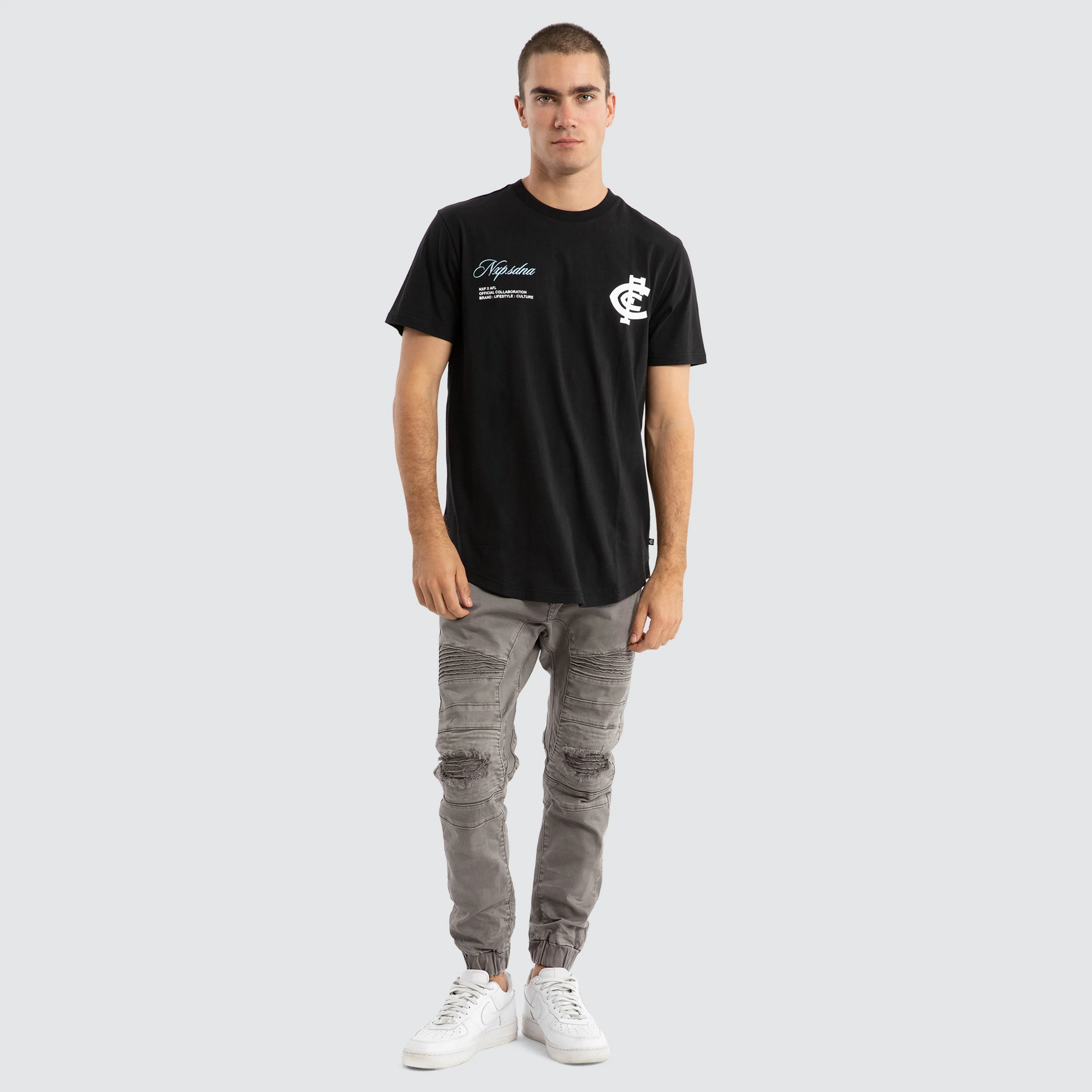 Carlton Blues AFL Prime Tee Jet Black sold by Nena and Pasadena product image thumbnail 3