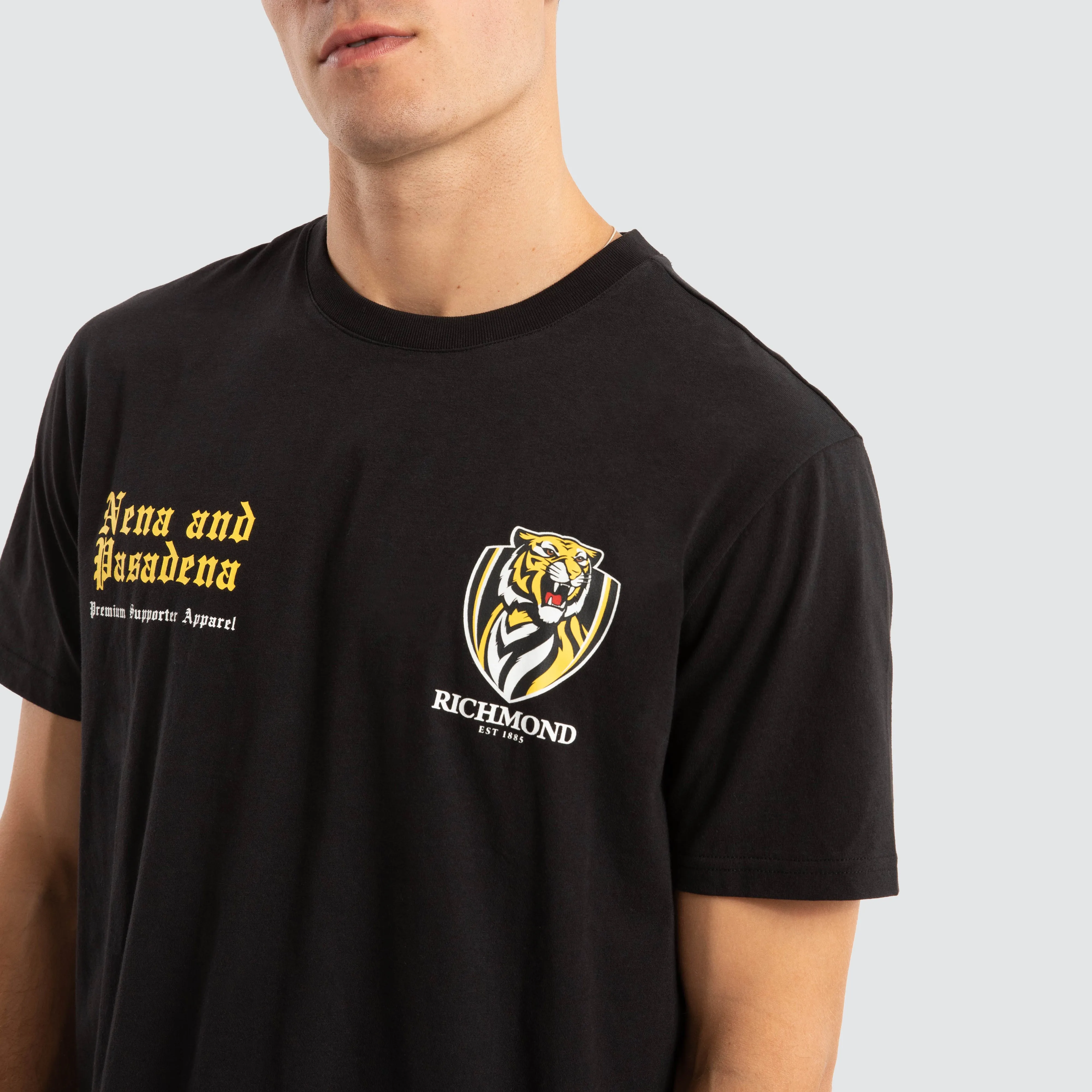 Richmond Tigers AFL Vert Tee Jet Black sold by Nena and Pasadena product image thumbnail 5