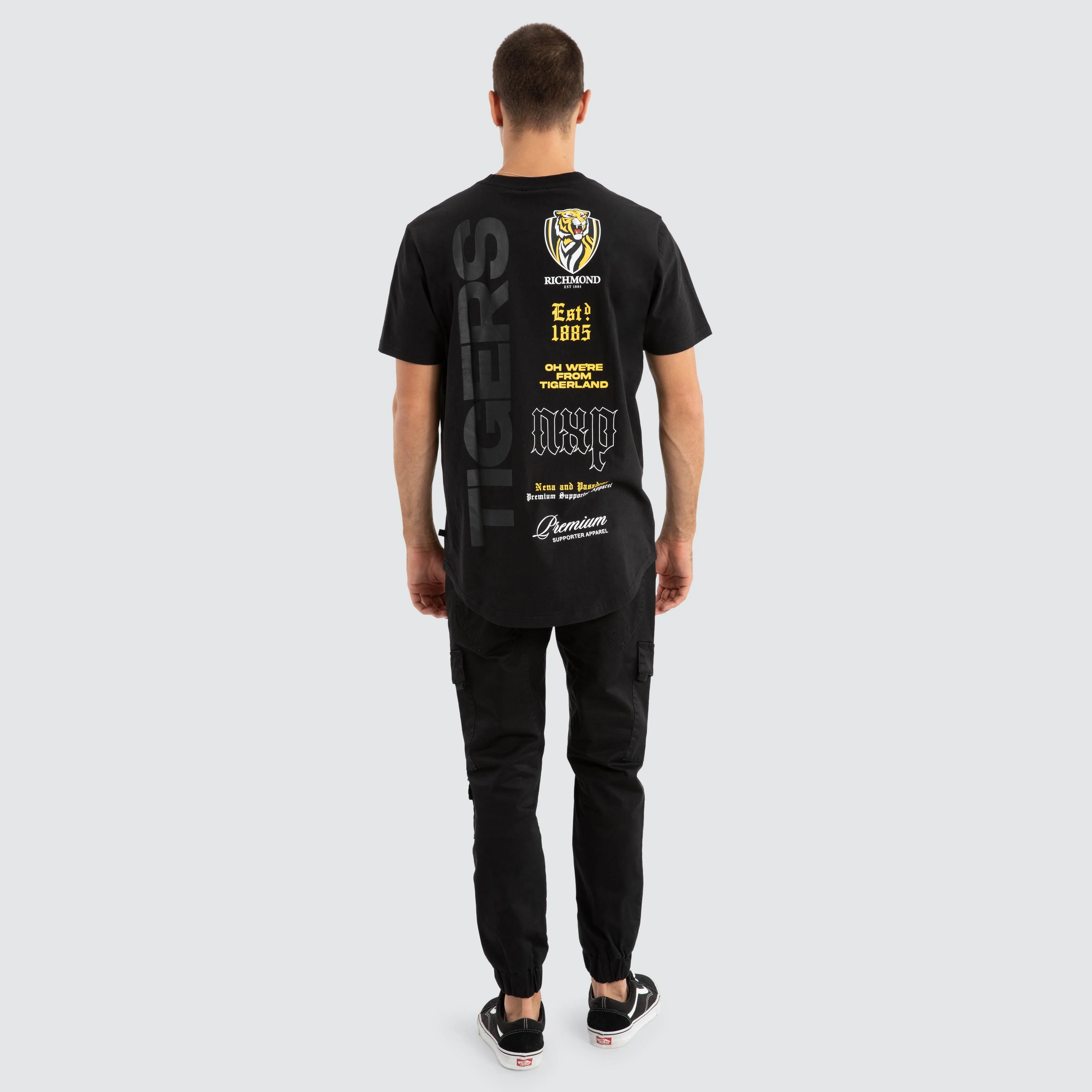 Richmond Tigers AFL Vert Tee Jet Black sold by Nena and Pasadena product image thumbnail 3