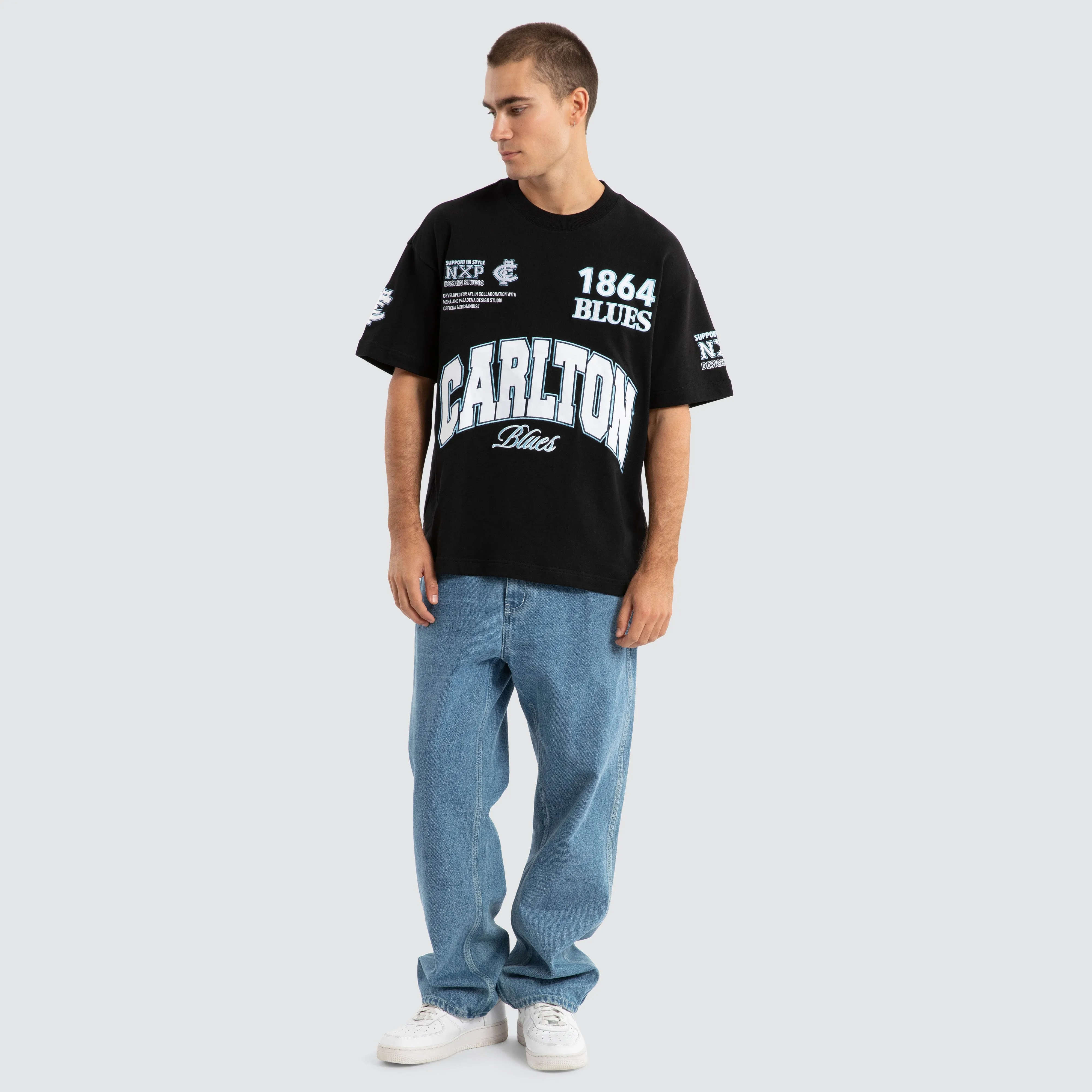Carlton Blues AFL Academy Tee Jet Black sold by Nena and Pasadena product image thumbnail 3