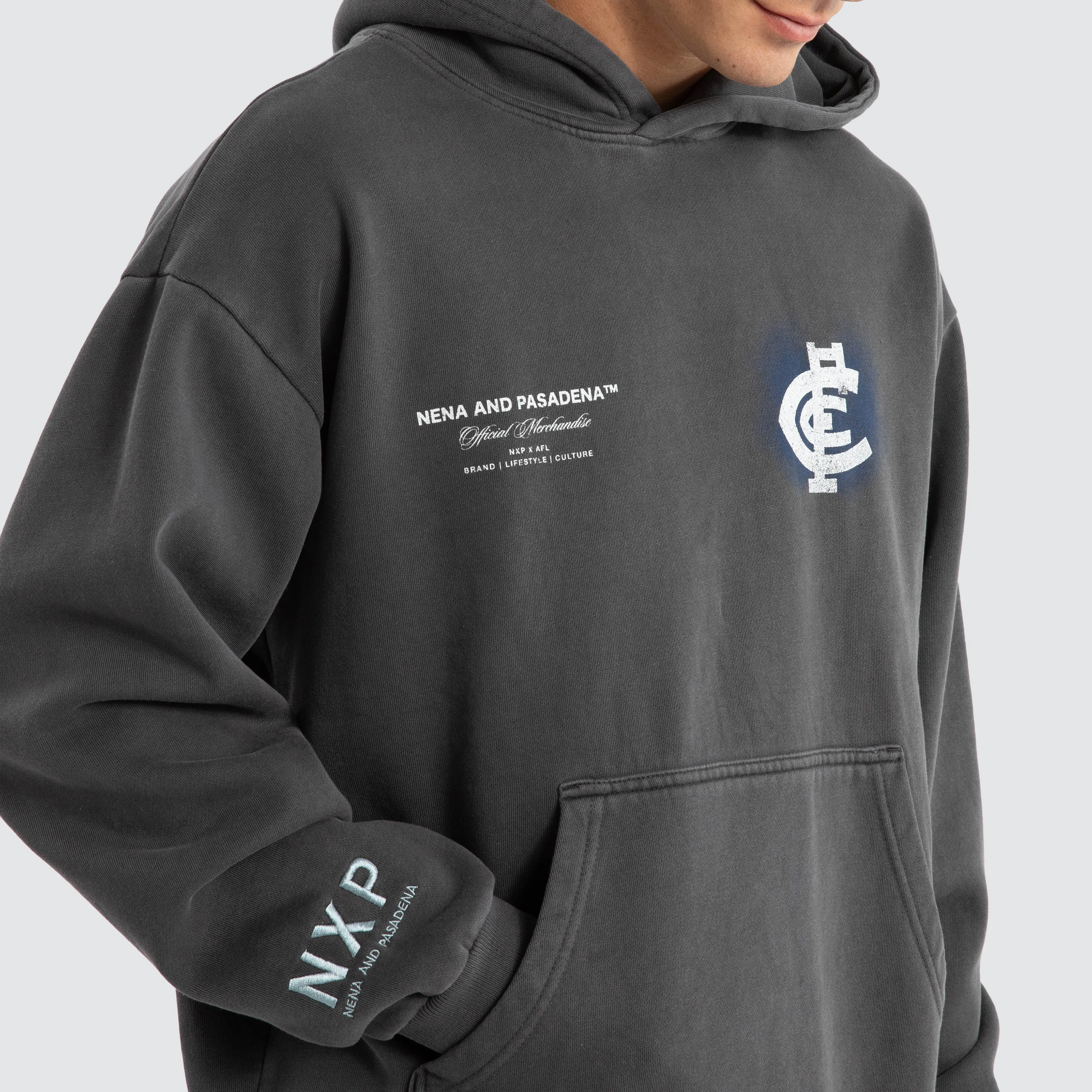 Carlton Blues AFL Vintage Hoodie Pigment Asphalt sold by Nena and Pasadena product image thumbnail 5