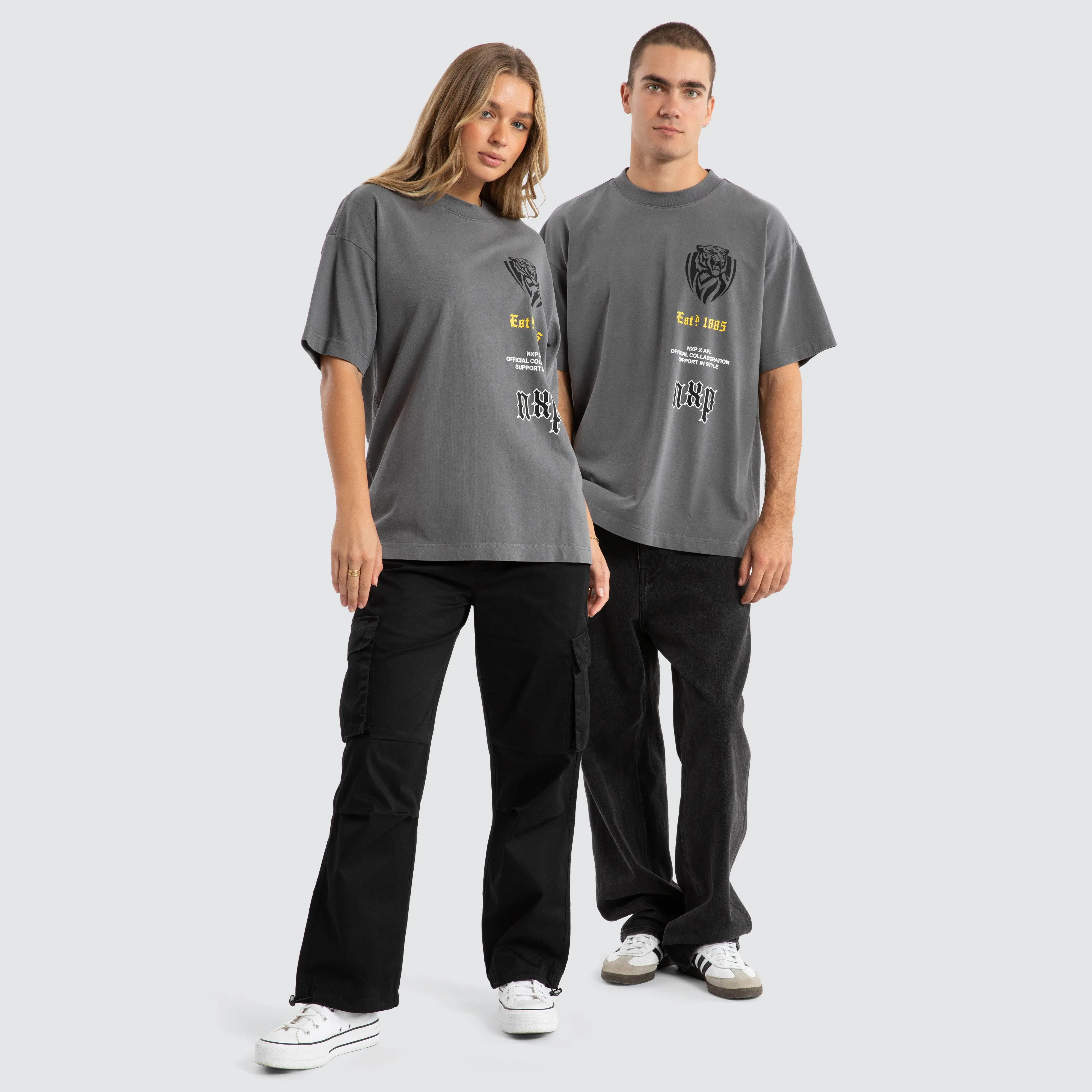 Richmond Tigers AFL Stack Tee Pigment Charcoal sold by Nena and Pasadena product image thumbnail 3