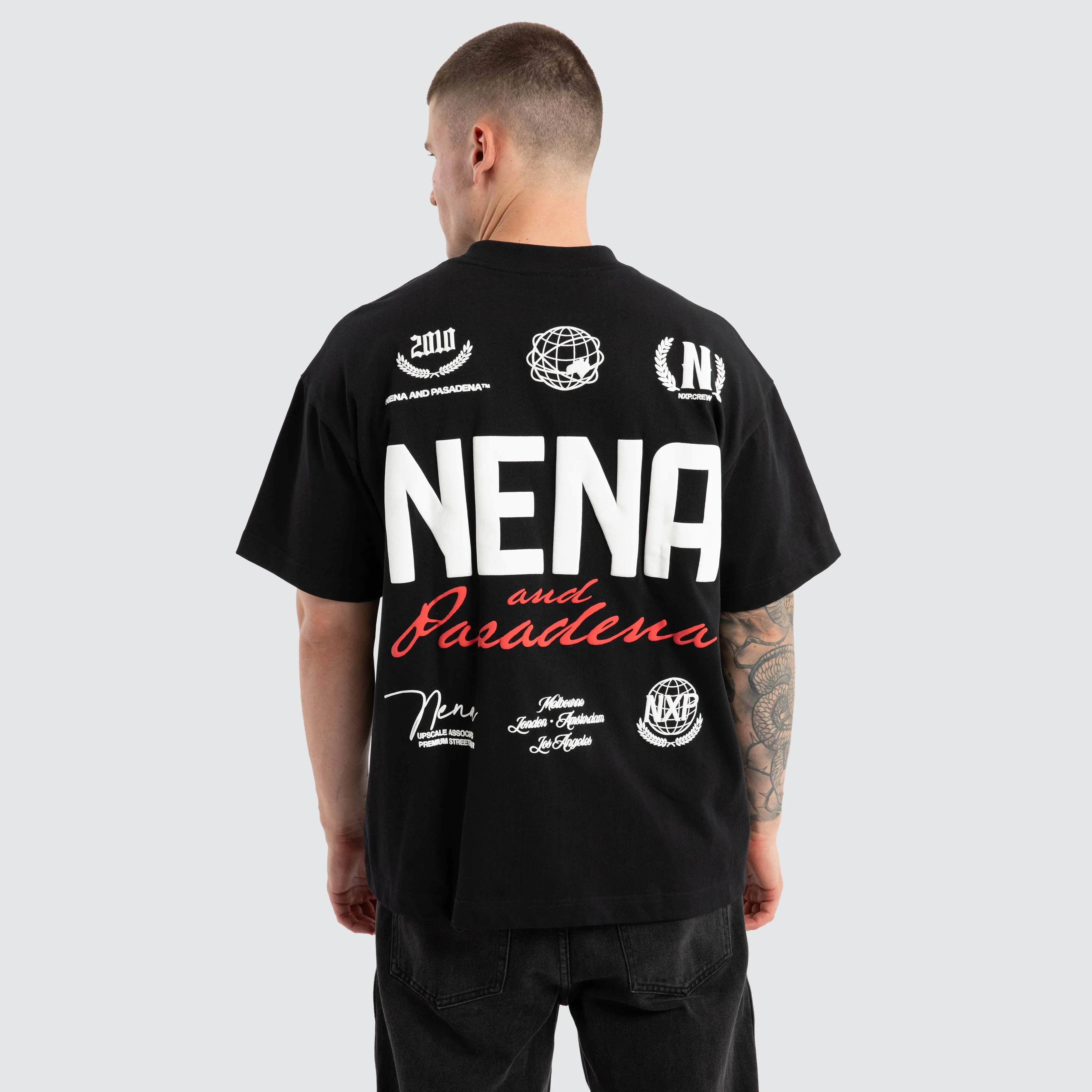 Global Raptor Tee Anthracite sold by Nena and Pasadena