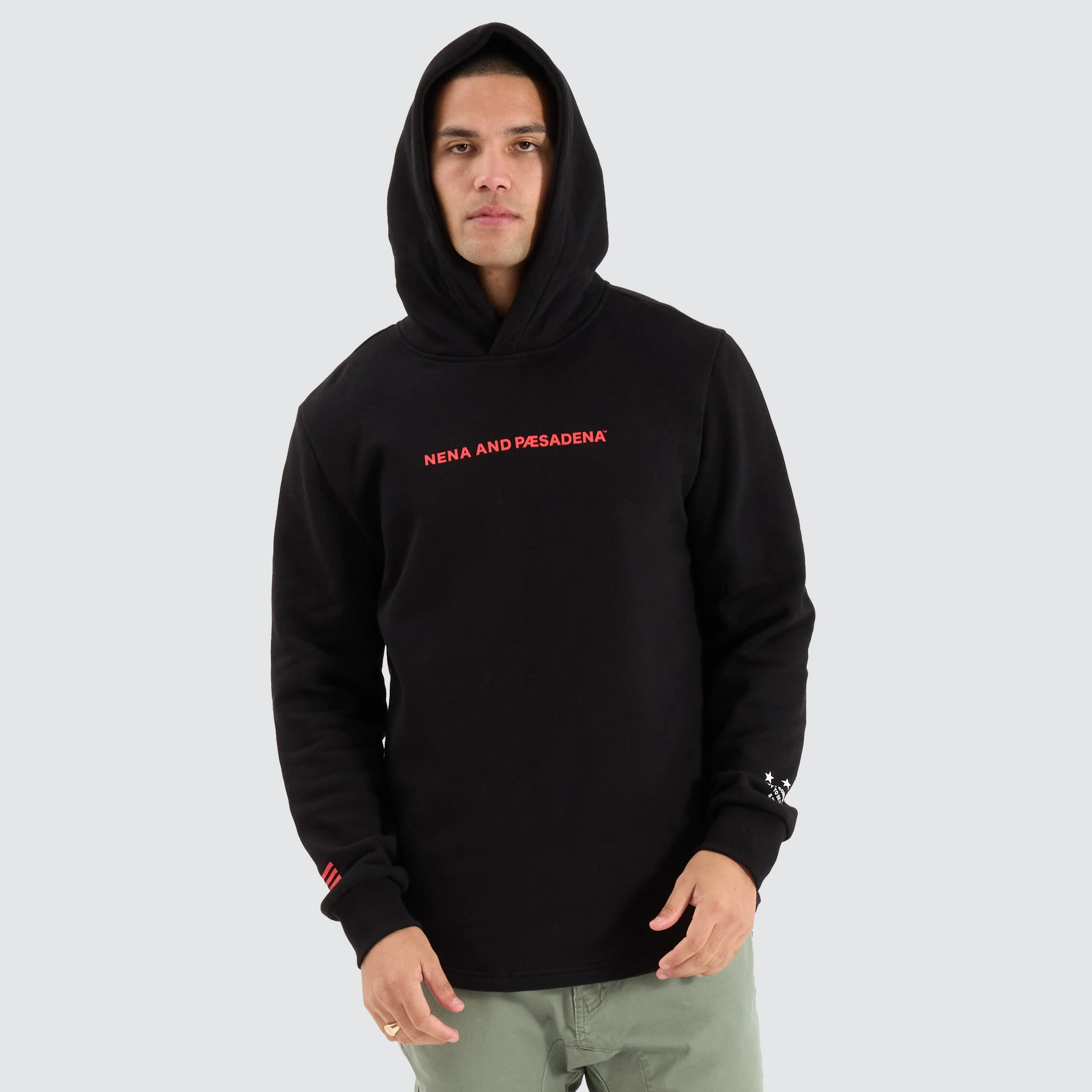 Risk Dual Curved Hoodie Jet Black sold by Nena and Pasadena product image thumbnail 2