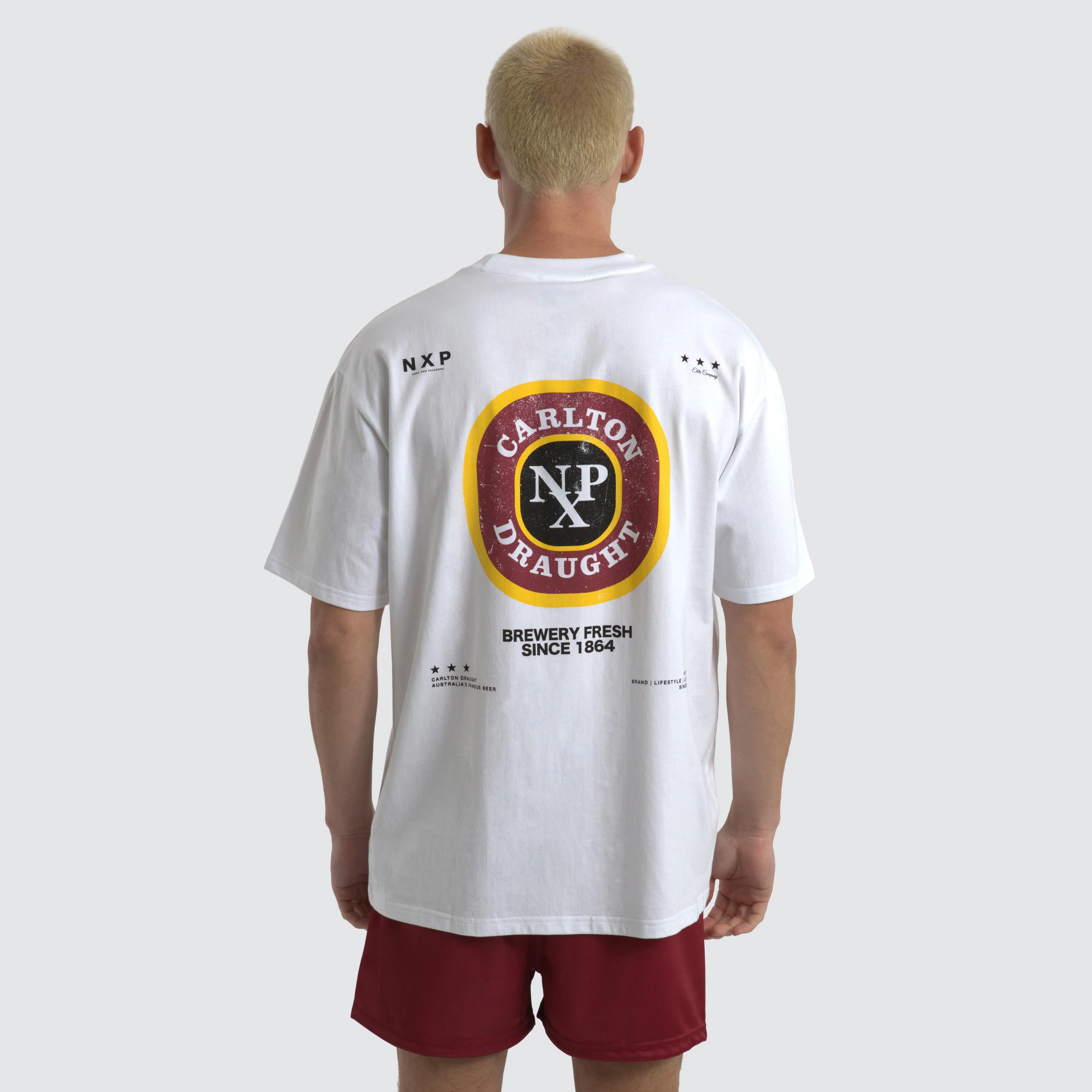 Carlton Draught Centennial Box Fit Tee Optical White sold by Nena and Pasadena