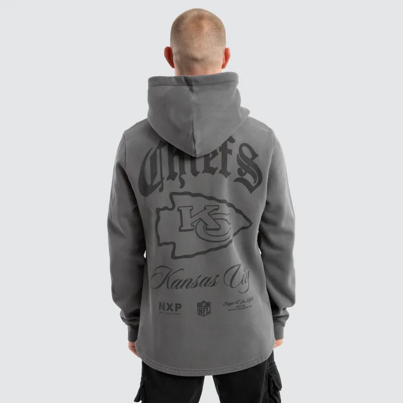 Kansas City Chiefs Defence Dual Curved Hoodie Pigment Charcoal sold by Nena and Pasadena