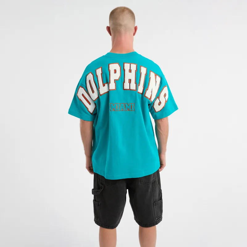 Miami Dolphins Surround Loopback Tee Aqua sold by Nena and Pasadena