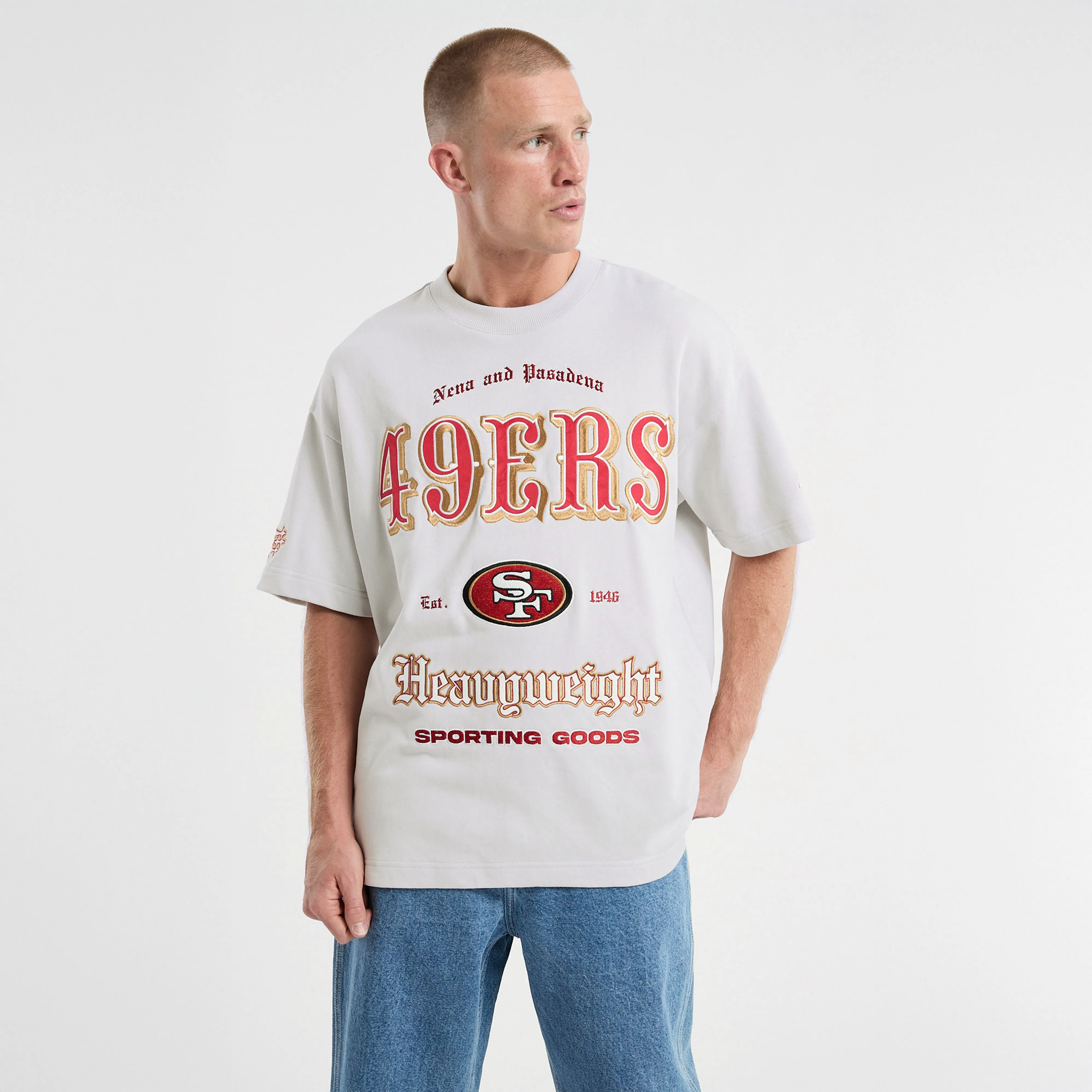 San Francisco 49ers Coach Loopback Tee Glacier Grey sold by Nena and Pasadena