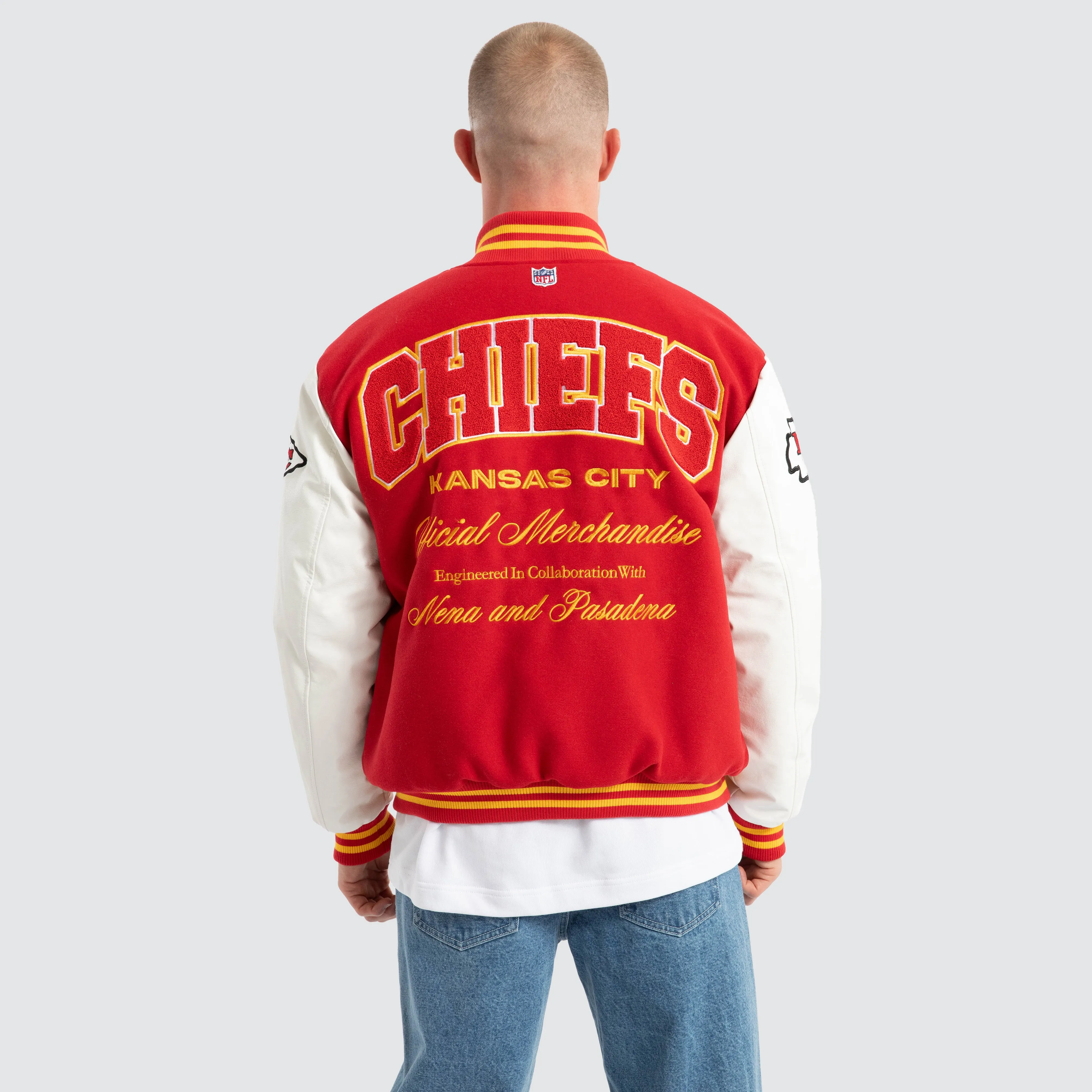 Kansas City Chiefs Huddle Varsity Jacket Red/White sold by Nena and Pasadena product image thumbnail 5