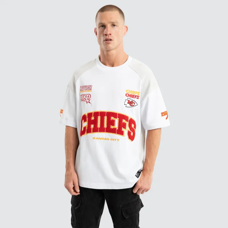 Kansas City Chiefs Catch Loopback Tee White/Glacier Grey sold by Nena and Pasadena