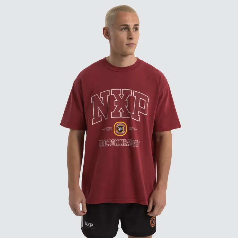 Agnus Relaxed Box Fit Tee Pigment Maroon sold by Nena and Pasadena