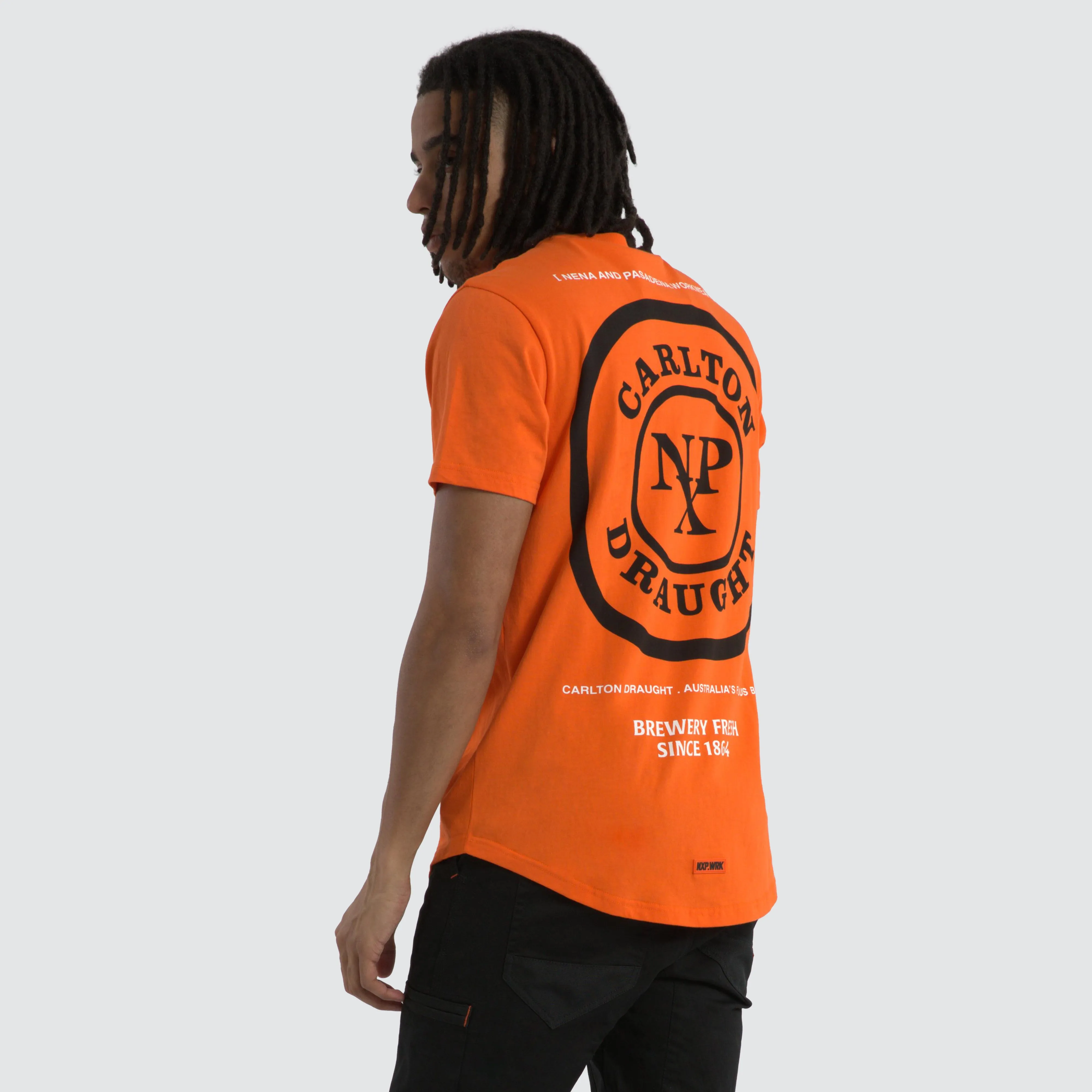 Carlton Draught Blueprint Work Tee Orange sold by Nena and Pasadena product image thumbnail 5