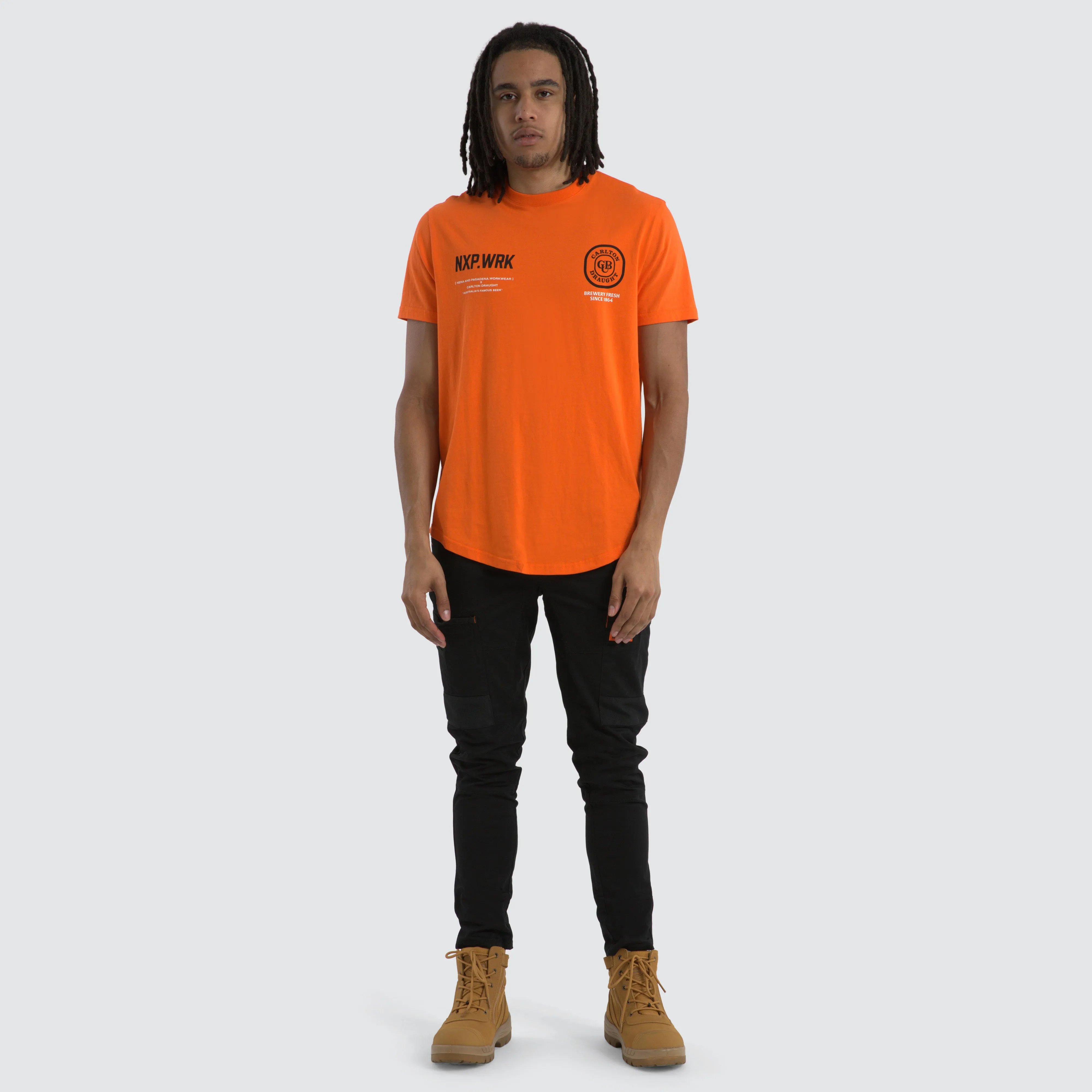 Carlton Draught Blueprint Work Tee Orange sold by Nena and Pasadena product image thumbnail 2