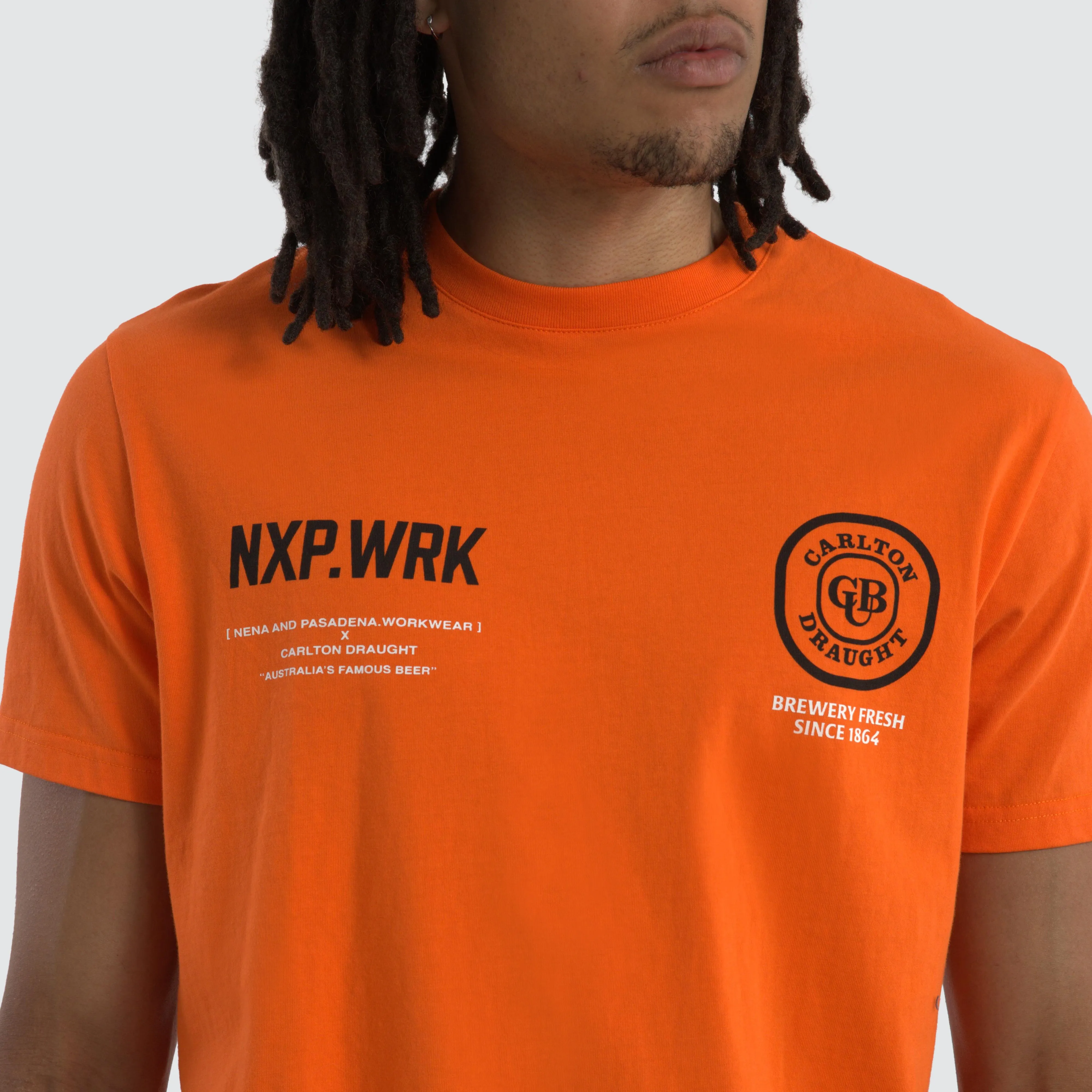 Carlton Draught Blueprint Work Tee Orange sold by Nena and Pasadena product image thumbnail 4