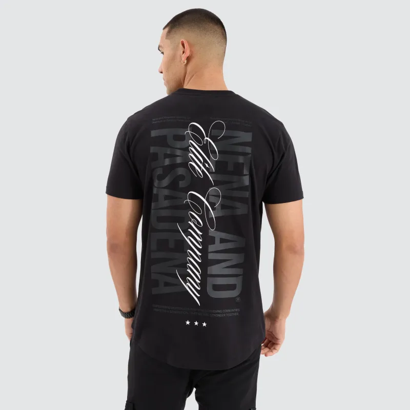 Spur Dual Curved Tee Jet Black sold by Nena and Pasadena