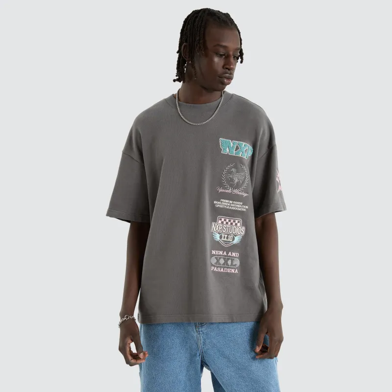 Remain Loopback Raptor Tee Charcoal sold by Nena and Pasadena