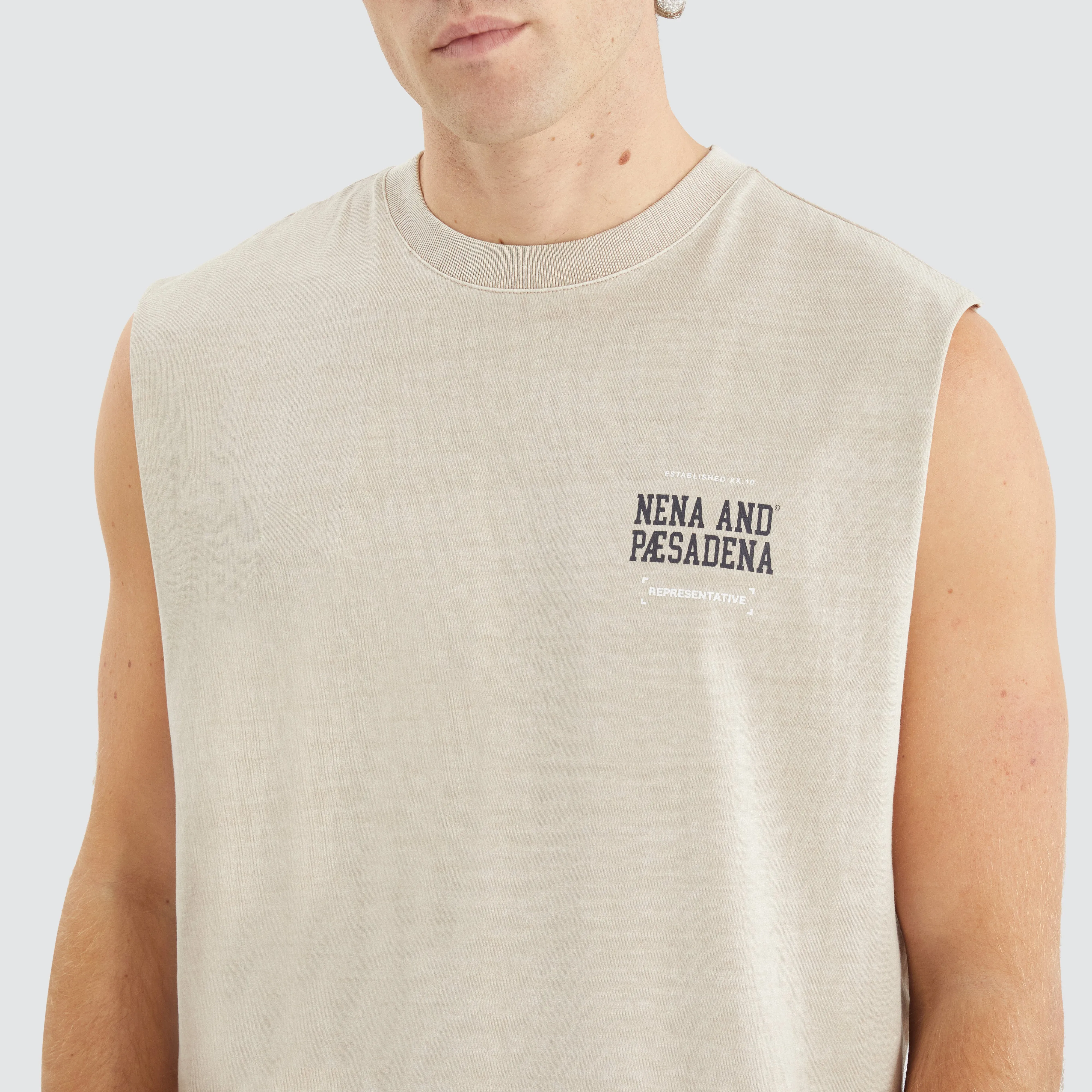 Overtaking Relaxed Muscle Tee Pigment Silver Grey sold by Nena and Pasadena product image thumbnail 3