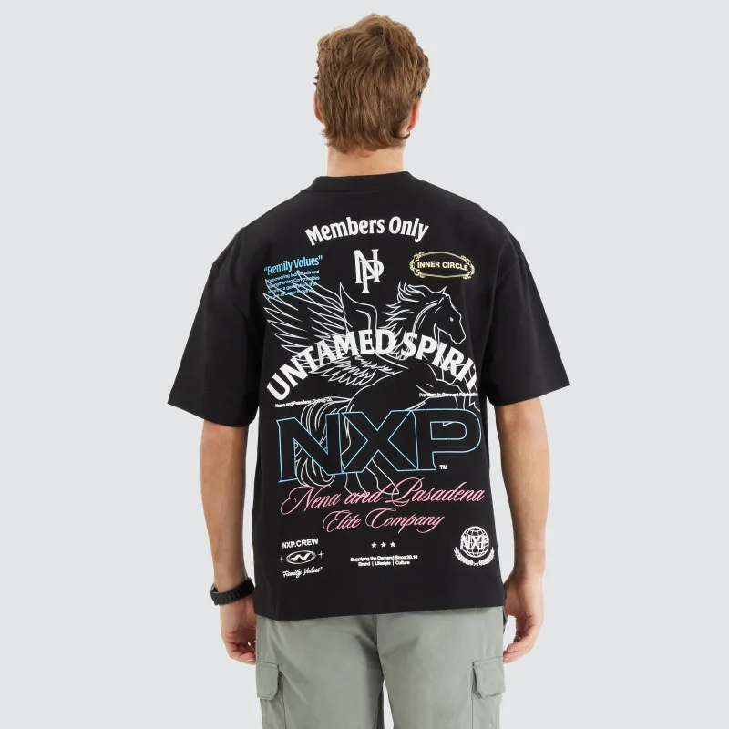 Untamed Street Tee Jet Black sold by Nena and Pasadena