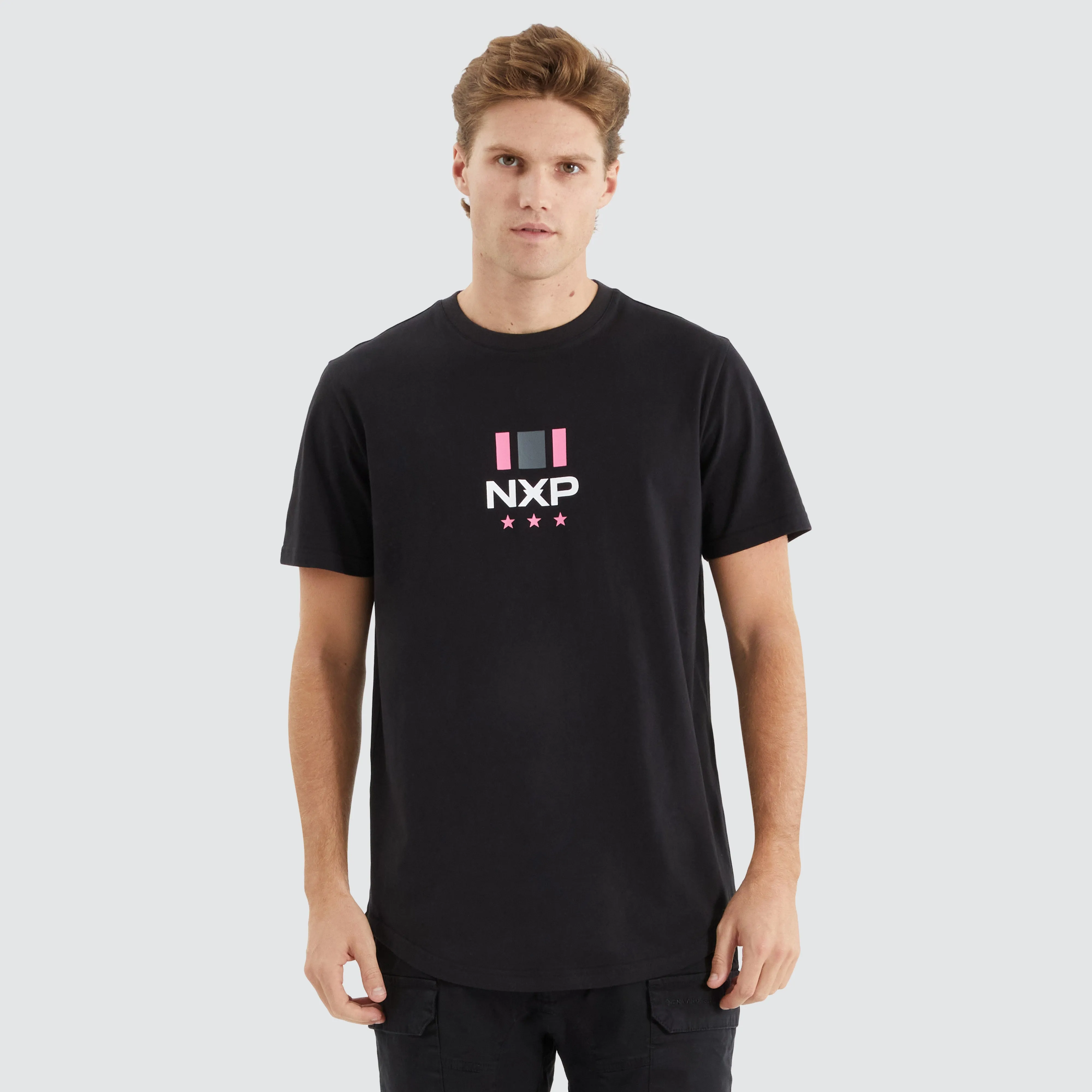 Line Dual Curved Tee Jet Black sold by Nena and Pasadena product image thumbnail 4