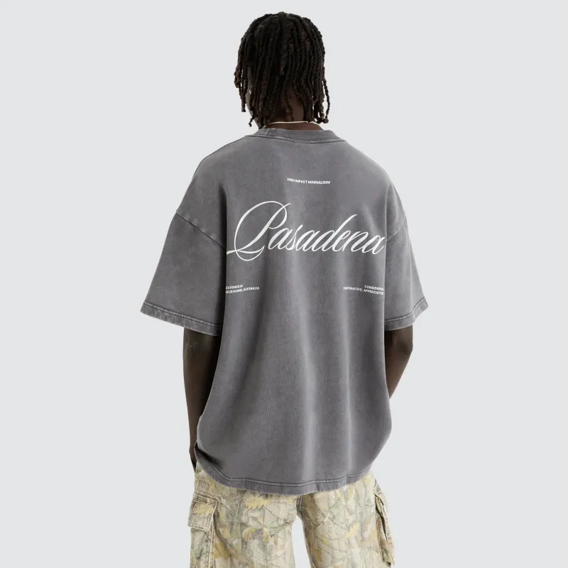 Date Night Loopback Raptor Tee Mineral Asphalt sold by Nena and Pasadena