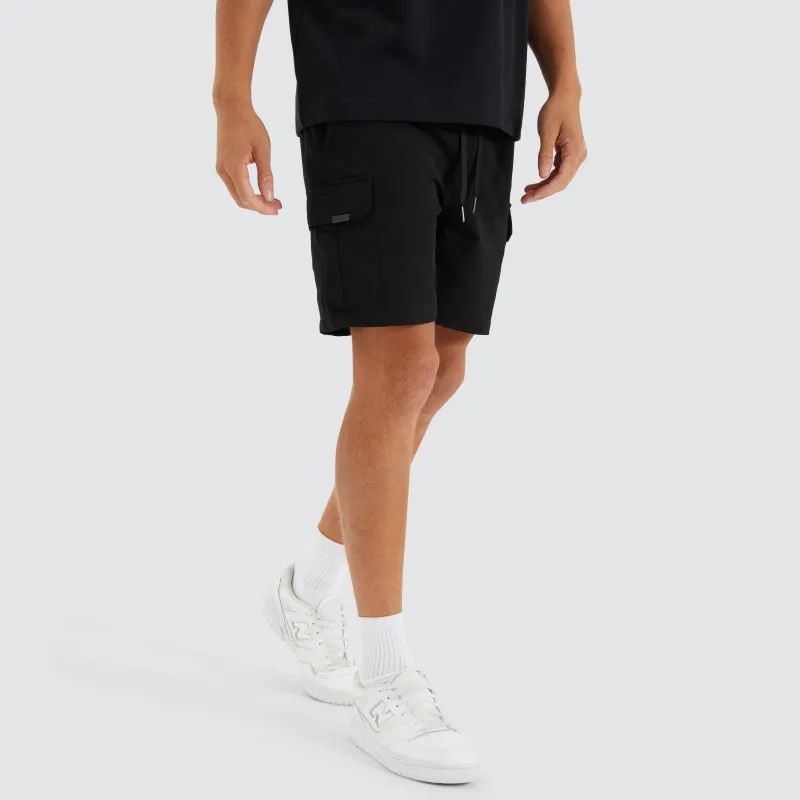S150 Slim Stretch Cargo Short Black made by Nena and Pasadena