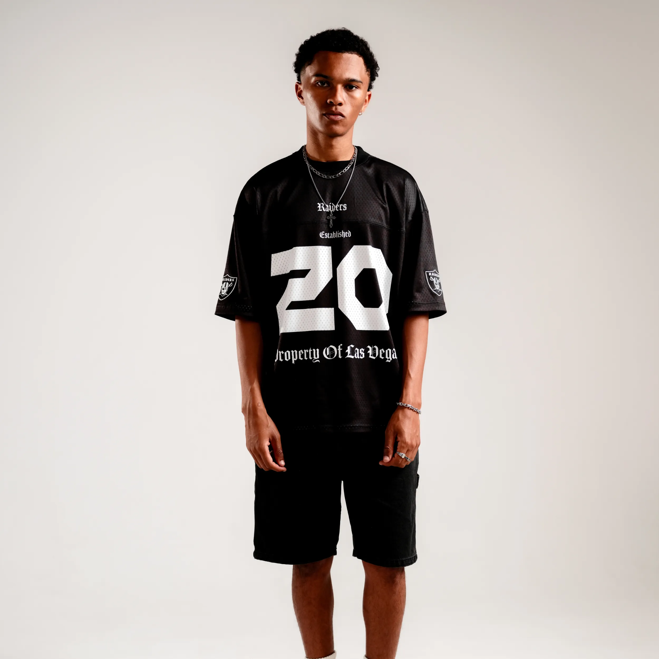 Las Vegas Raiders NFL Mesh Jersey Tee Jet Black sold by Nena and Pasadena product image thumbnail 2