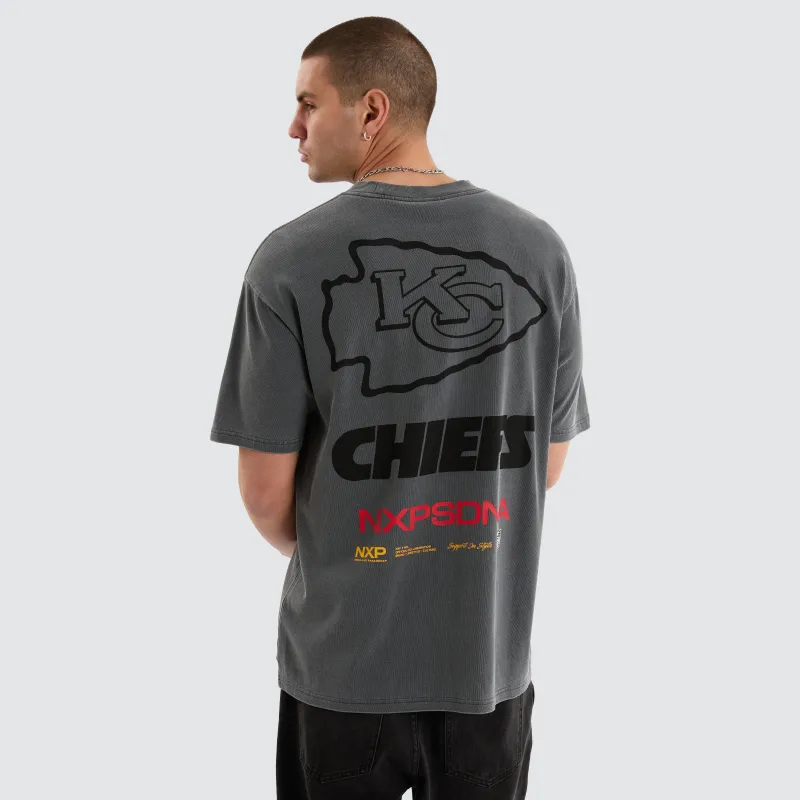Kansas City Chiefs NFL Box Fit Tee Pigment Charcoal made by Nena and Pasadena