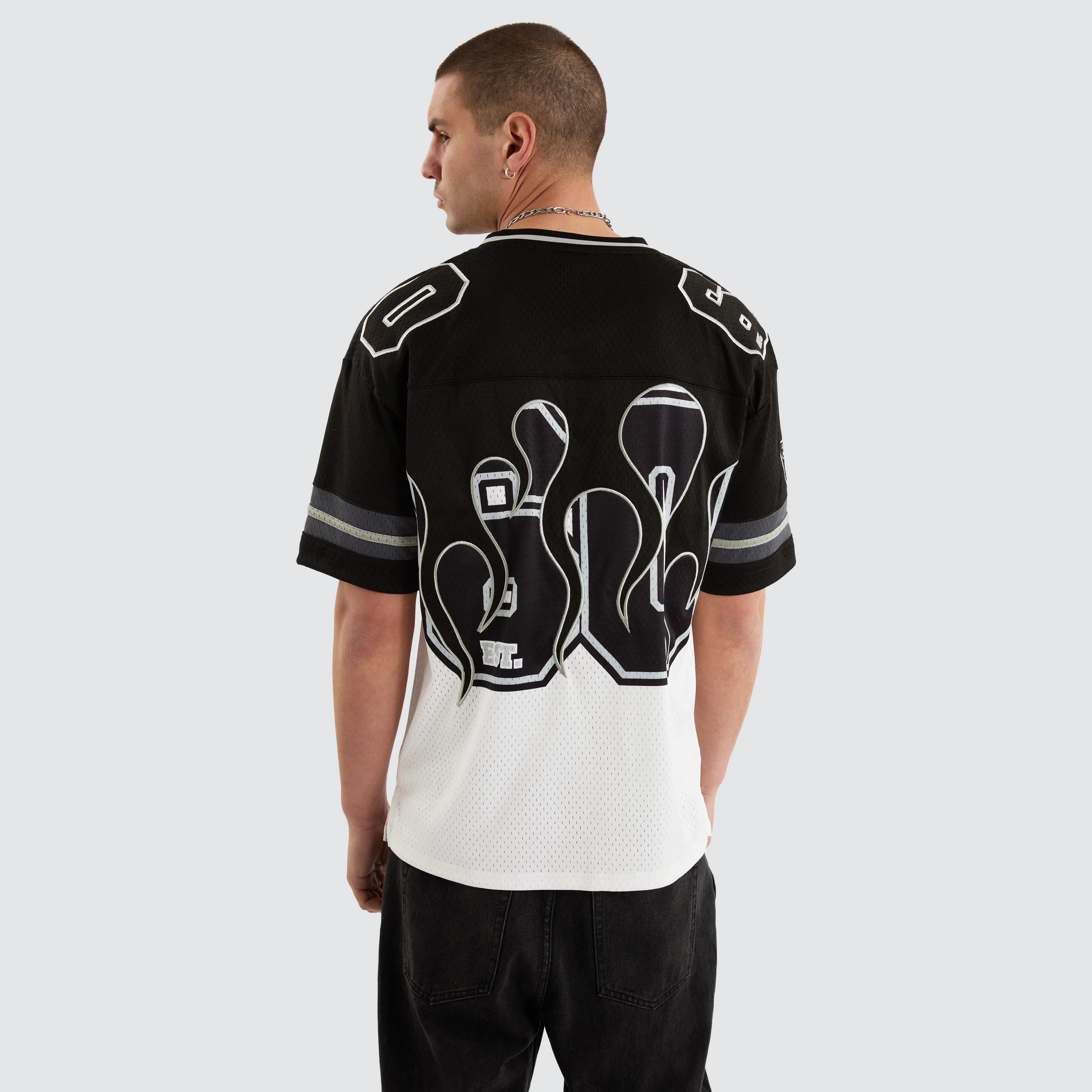 Las Vegas Raiders NFL Flame Jersey Tee Black/White sold by Nena and Pasadena product image thumbnail 4