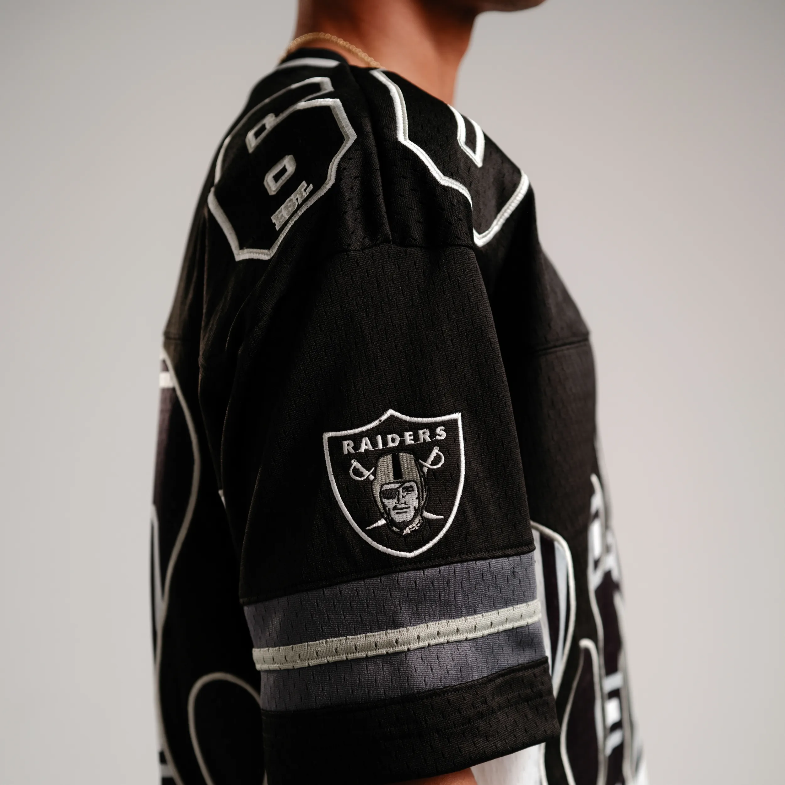 Las Vegas Raiders NFL Flame Jersey Tee Black/White sold by Nena and Pasadena product image thumbnail 2