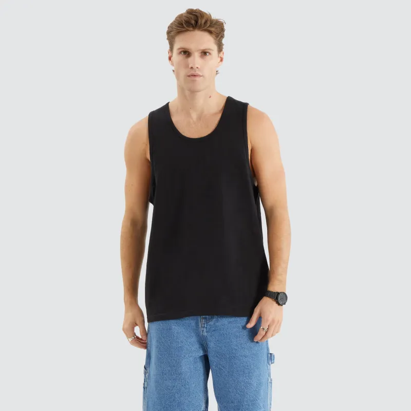 Asheville Relaxed Singlet Jet Black sold by Nena and Pasadena