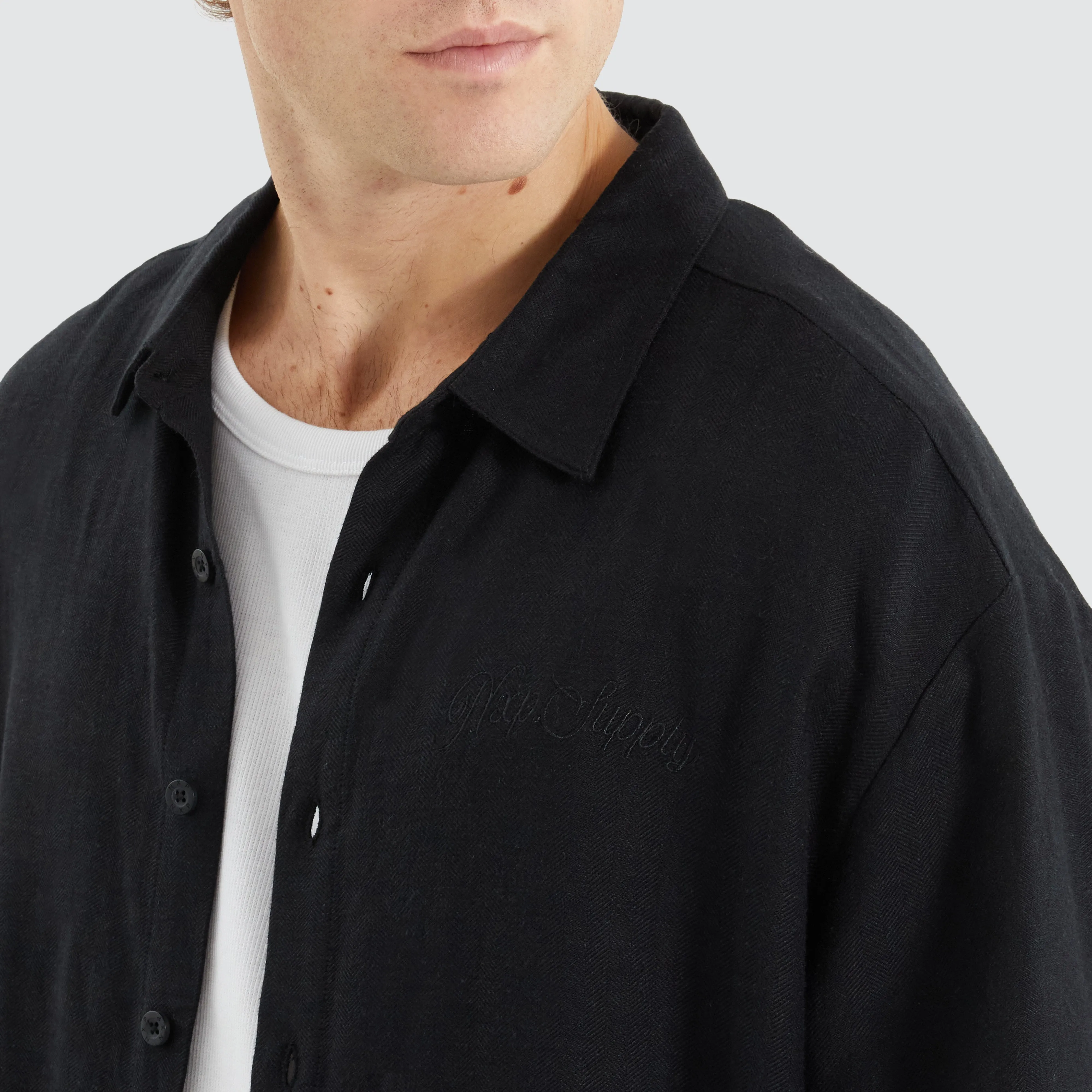 Limited Oversized Dress Shirt Jet Black sold by Nena and Pasadena product image thumbnail 4
