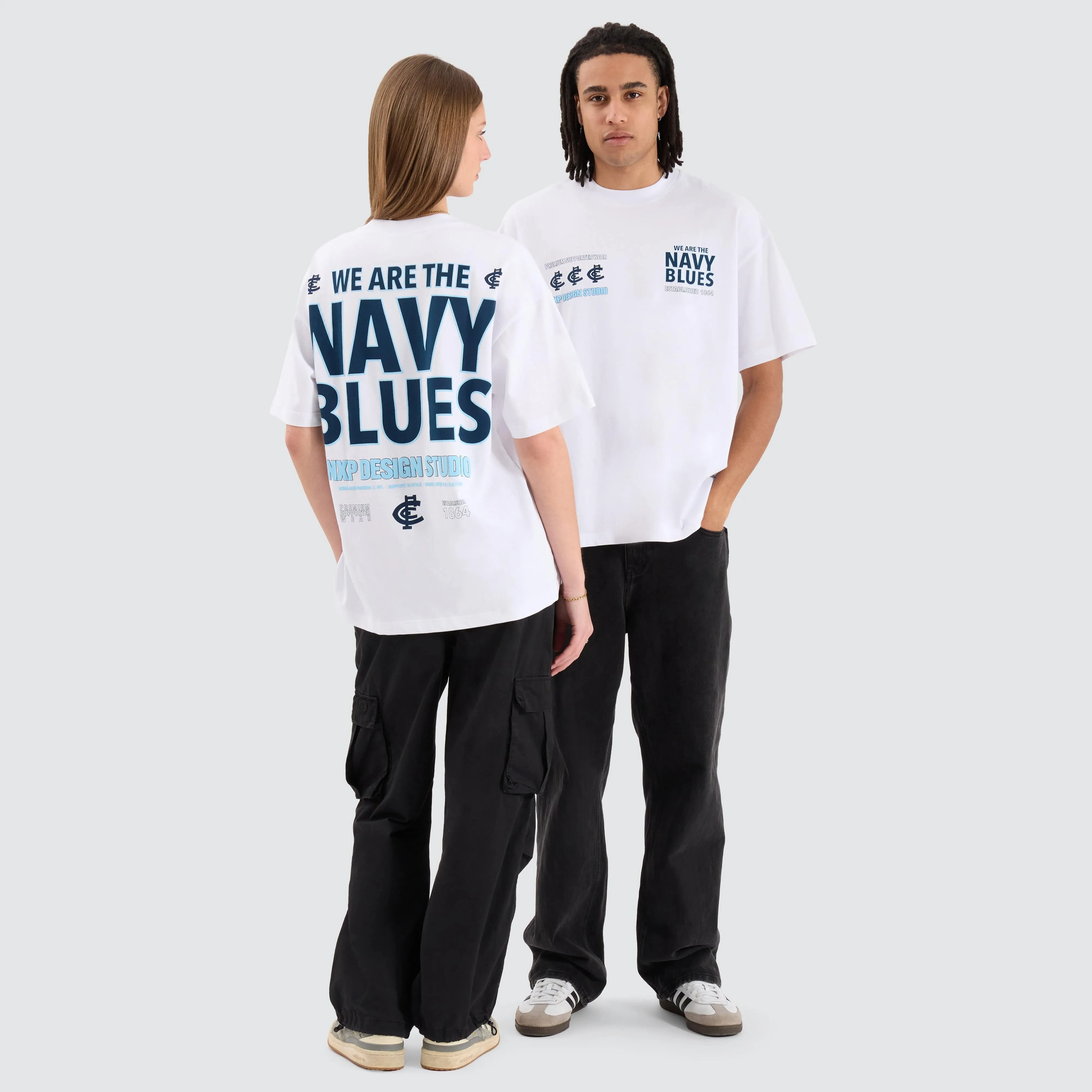 Carlton Blues AFL Heavy Raptor Tee Optical White sold by Nena and Pasadena product image thumbnail 5