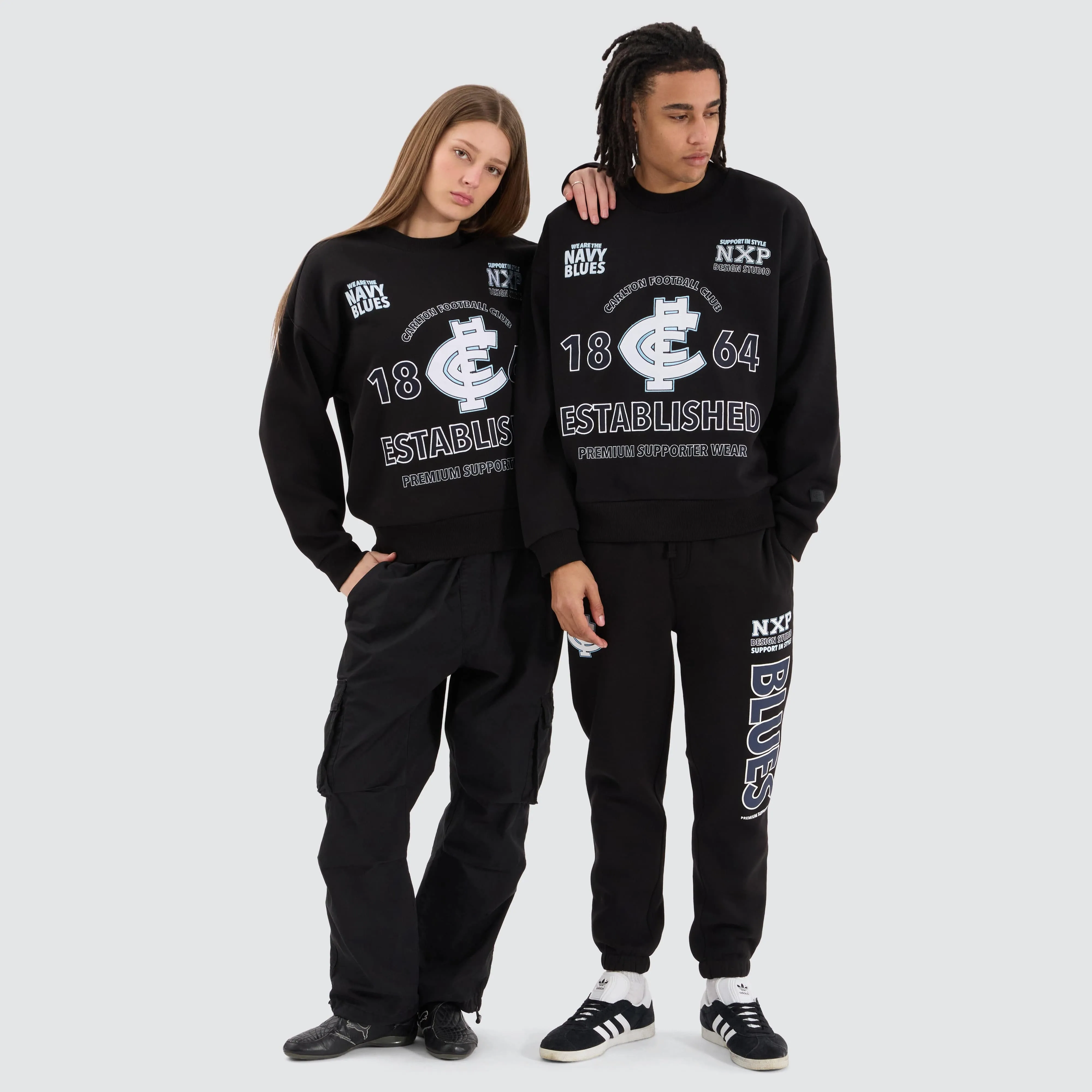 Carlton Blues AFL Box Fit Sweater Jet Black sold by Nena and Pasadena product image thumbnail 5