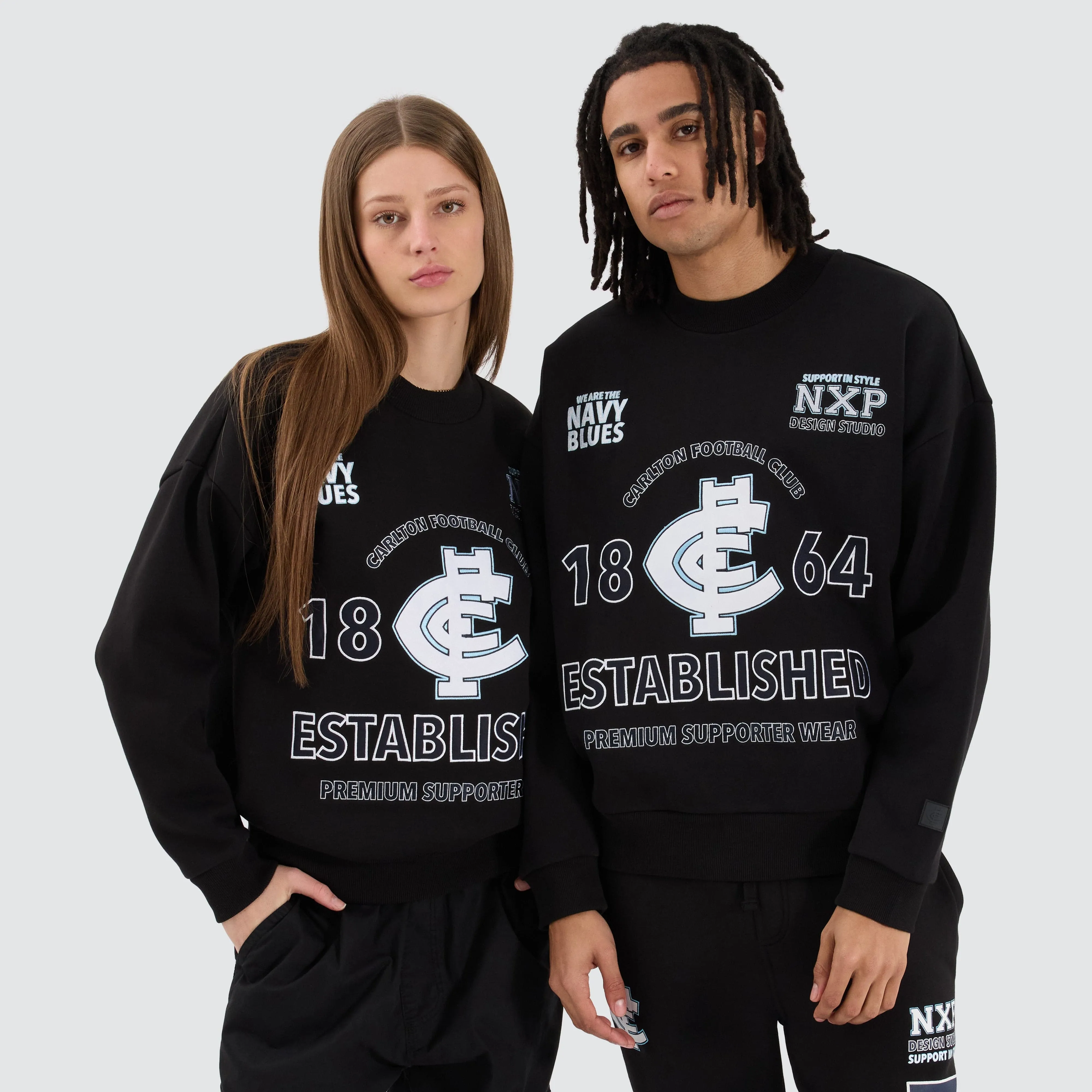 Carlton Blues AFL Box Fit Sweater Jet Black sold by Nena and Pasadena product image thumbnail 2